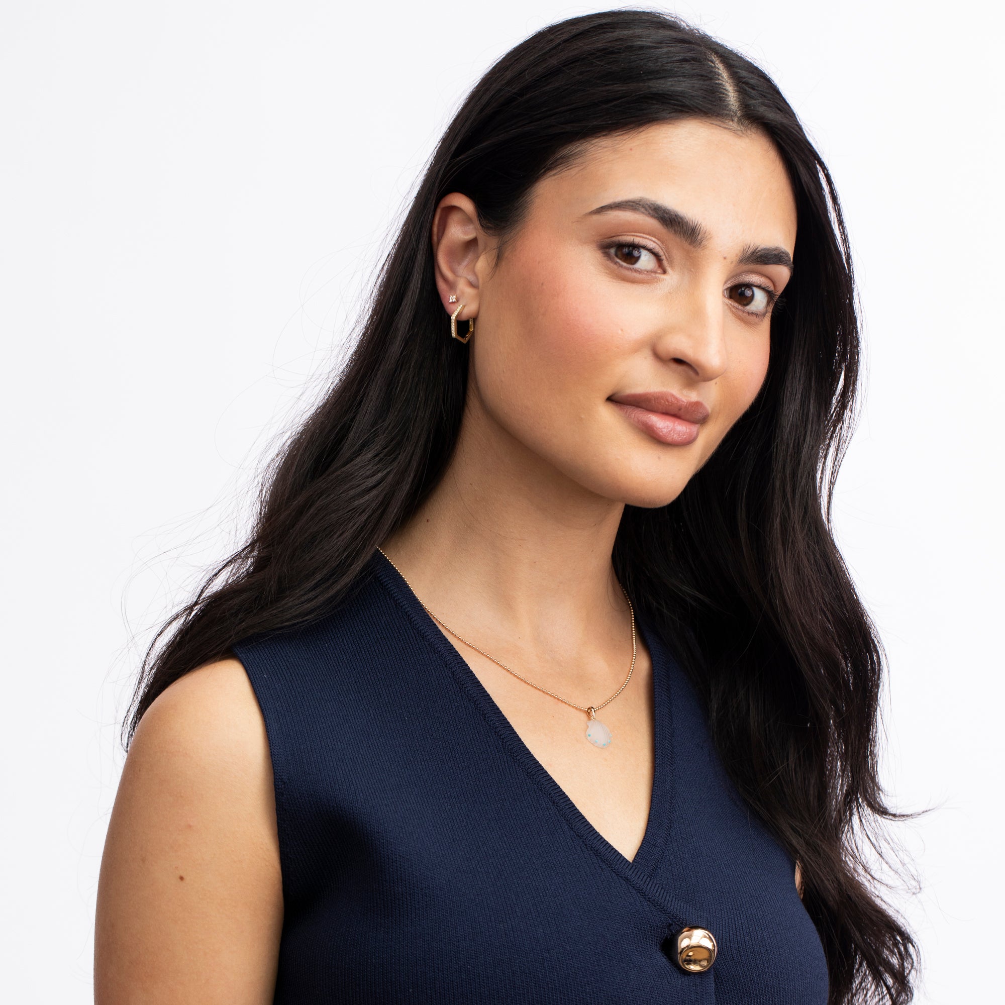 Pavé Hex Hoops