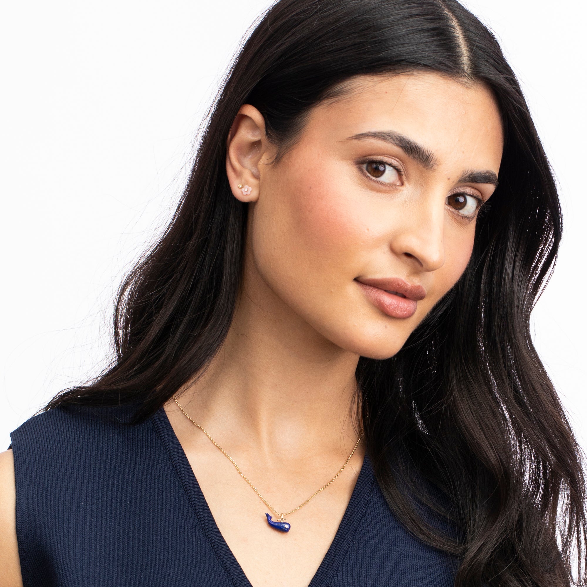Lapis Migrating Whale Charm