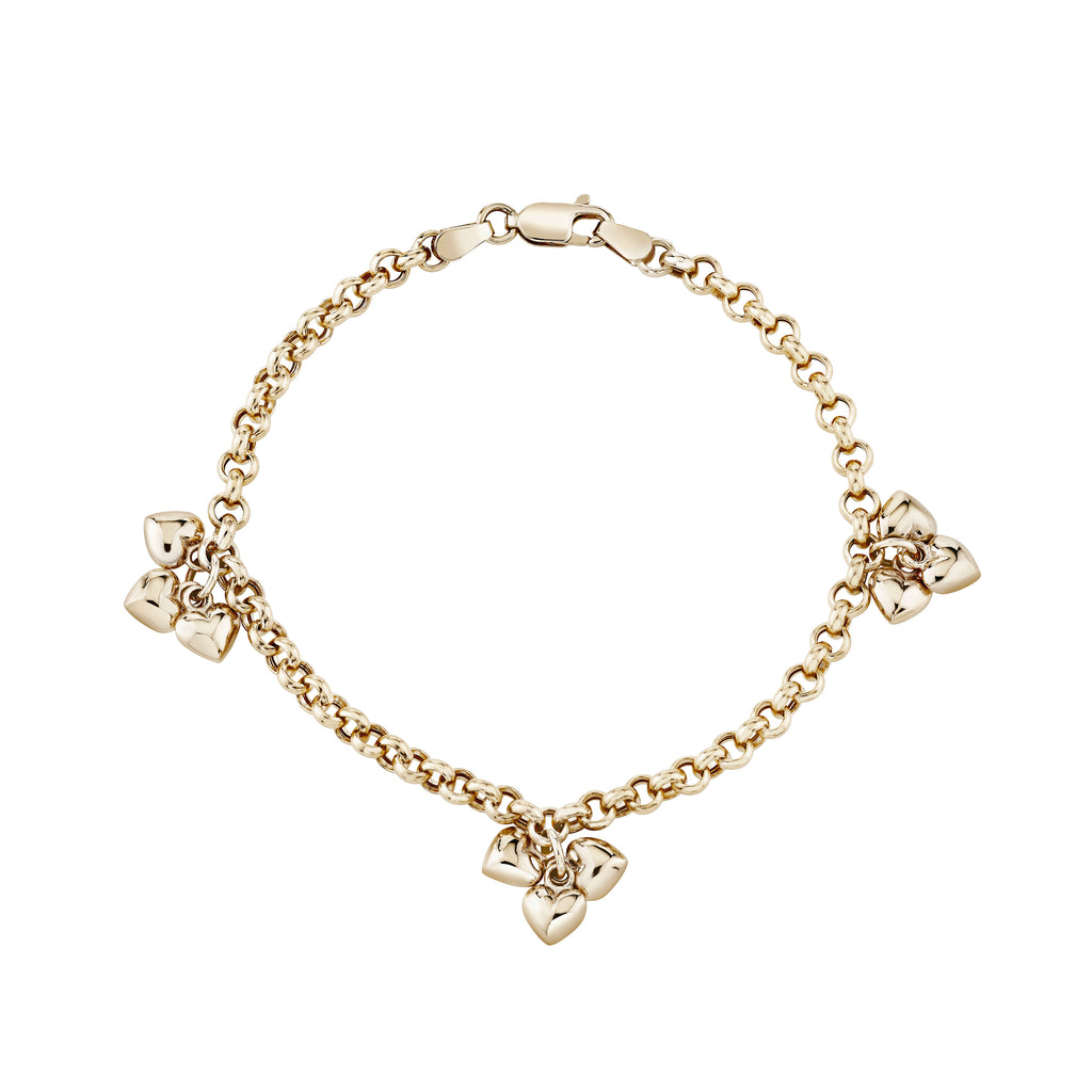 Petite Puffed Heart Charming Bracelet -- Ariel Gordon Jewelry