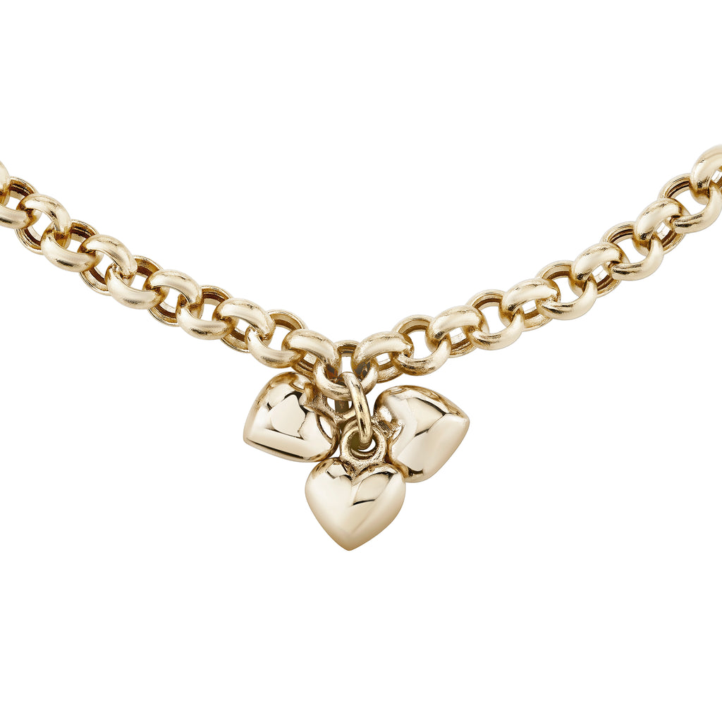 Petite Puffed Heart Charming Bracelet -- Ariel Gordon Jewelry