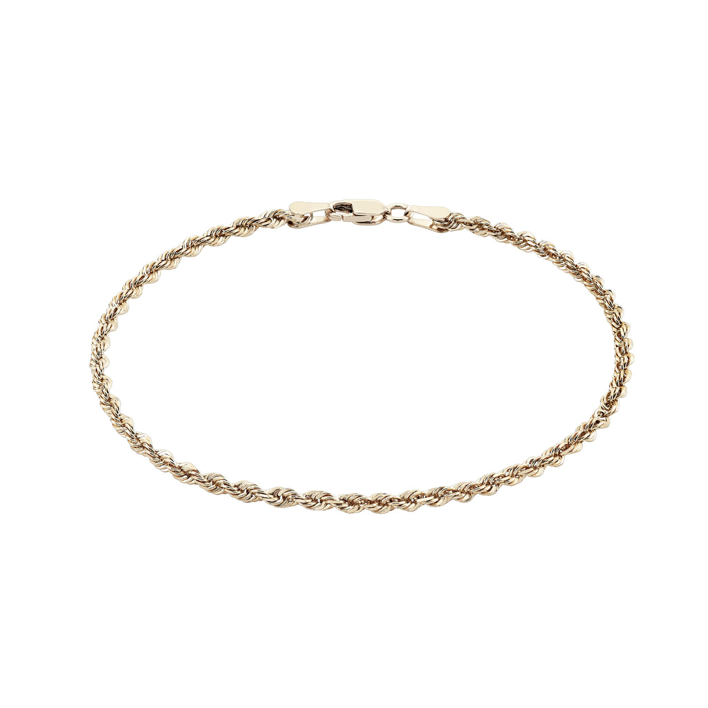 2.5mm Twisted Rope Chain Bracelet -- Ariel Gordon Jewelry