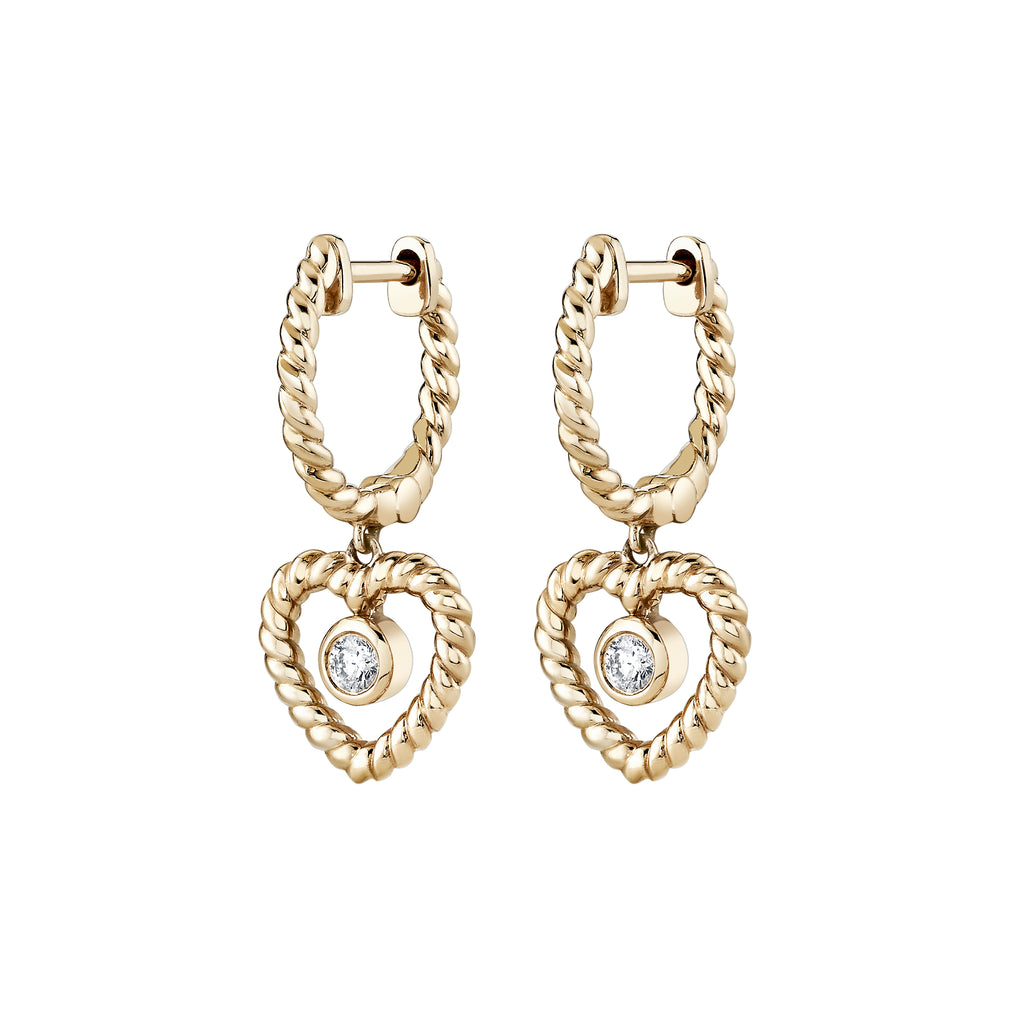 Twine Heart Diamond Huggies -- Ariel Gordon Jewelry