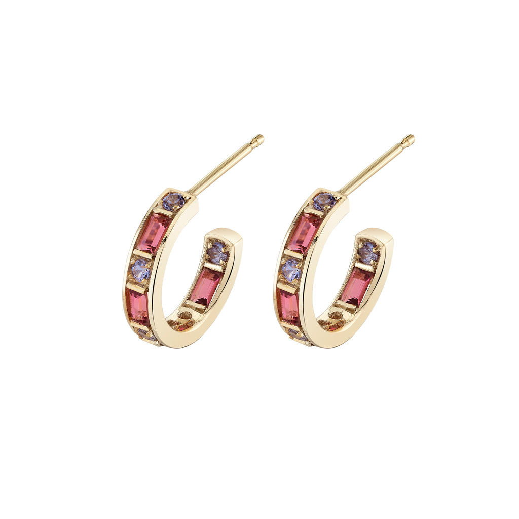 Dahlia Gemstone Hoops -- Ariel Gordon Jewelry