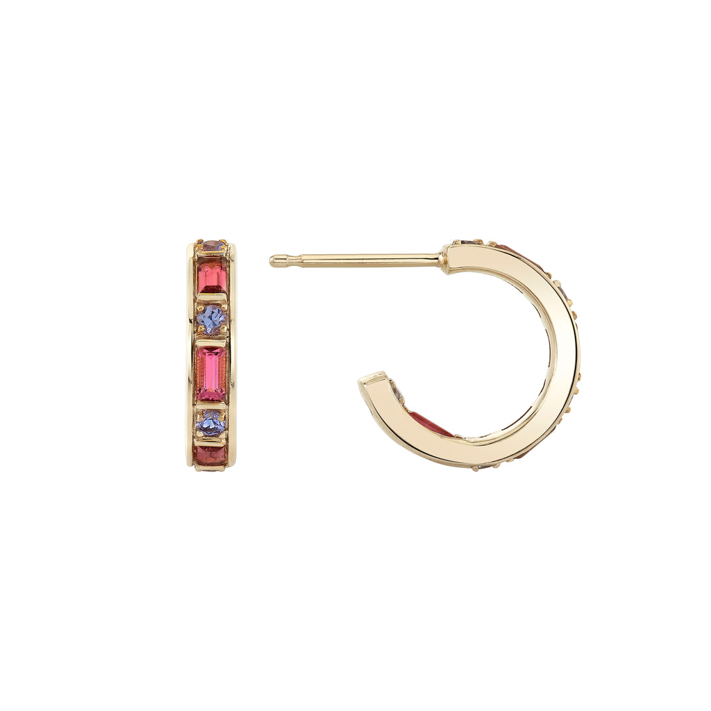 Dahlia Gemstone Hoops -- Ariel Gordon Jewelry