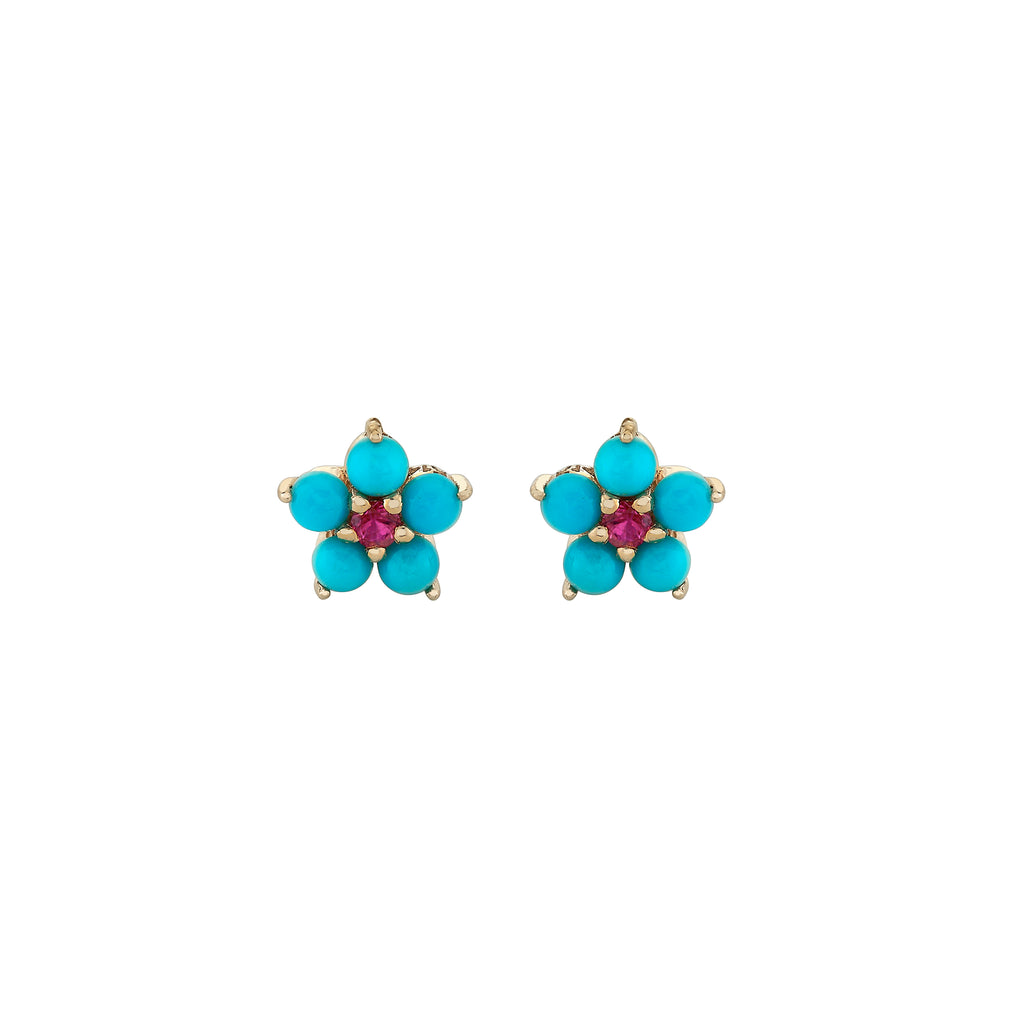 Turquoise and Tourmaline Aurora Studs -- Ariel Gordon Jewelry