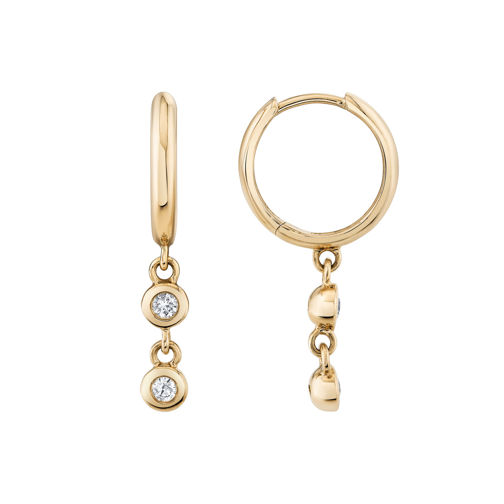 Double Diamond Raindrop Huggies -- Ariel Gordon Jewelry