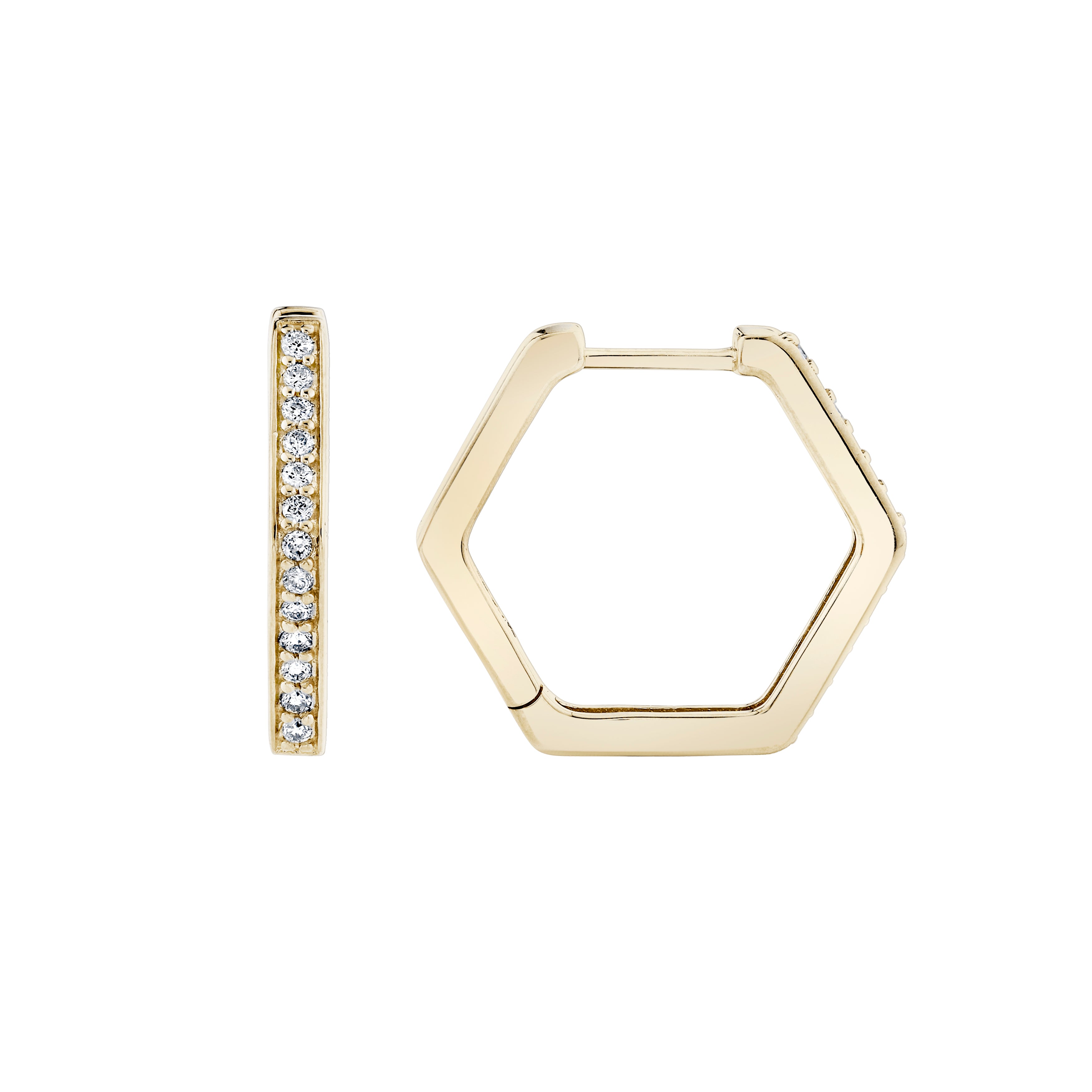 Pavé Hex Hoops