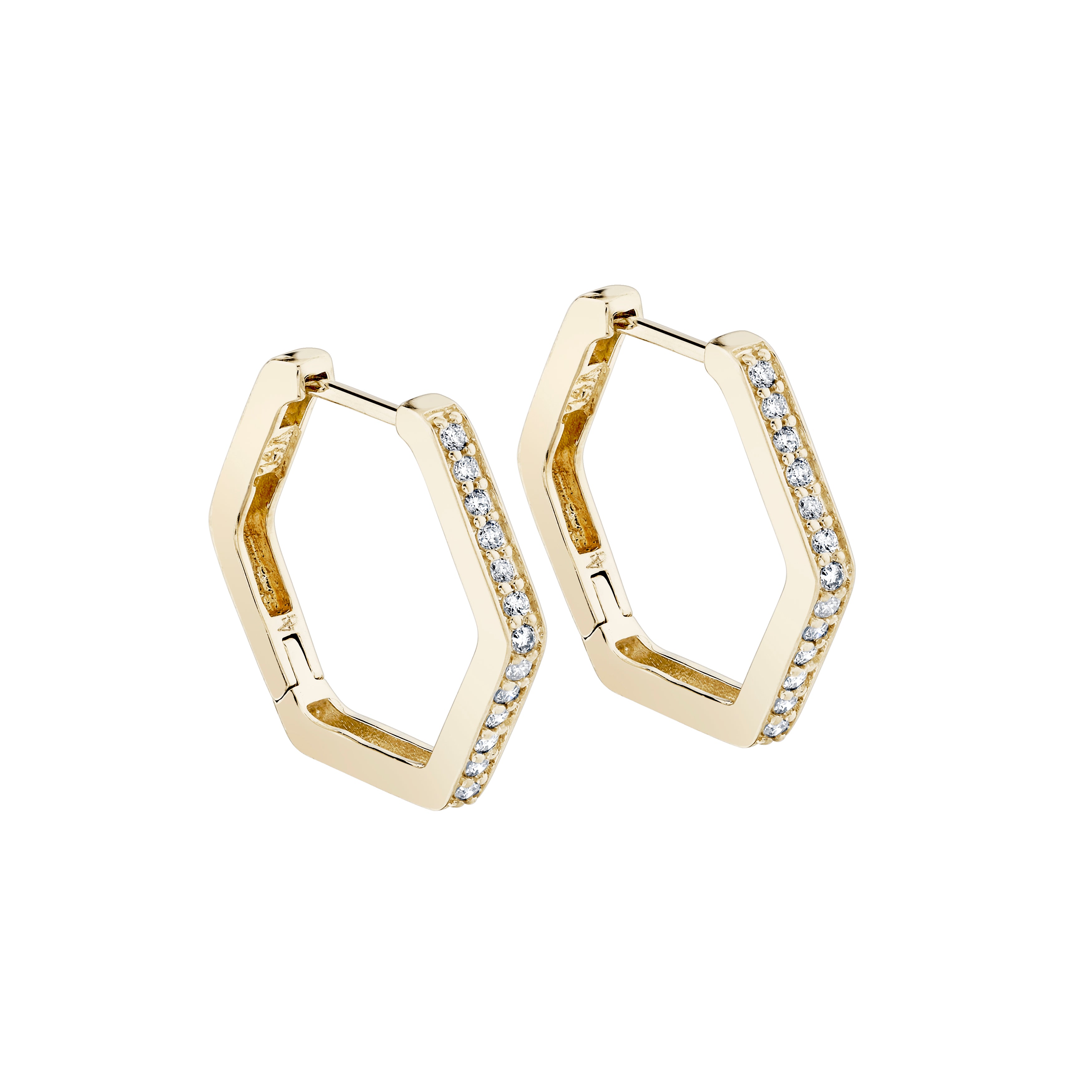Pavé Hex Hoops