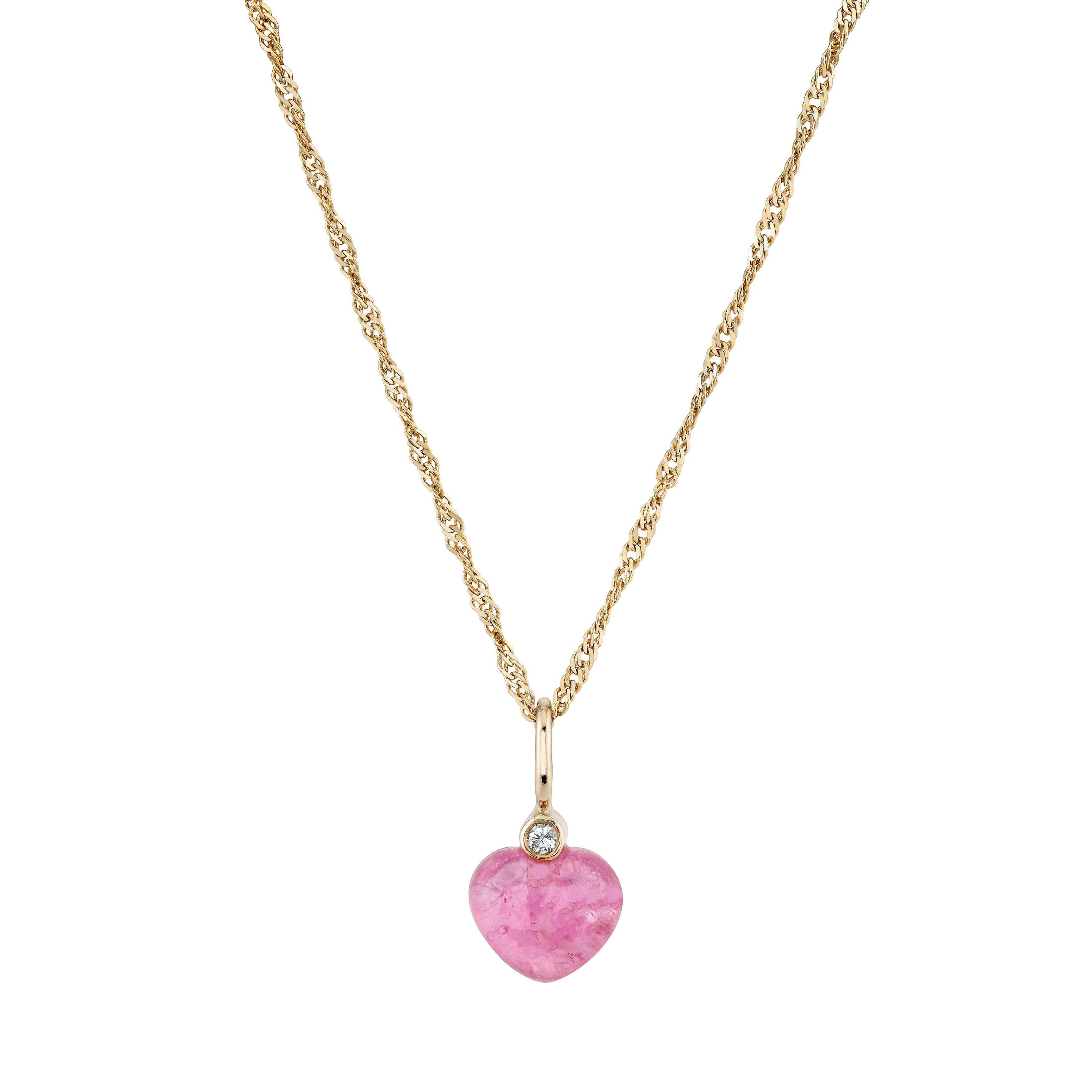 Carved Tourmaline Sweetheart Charm
