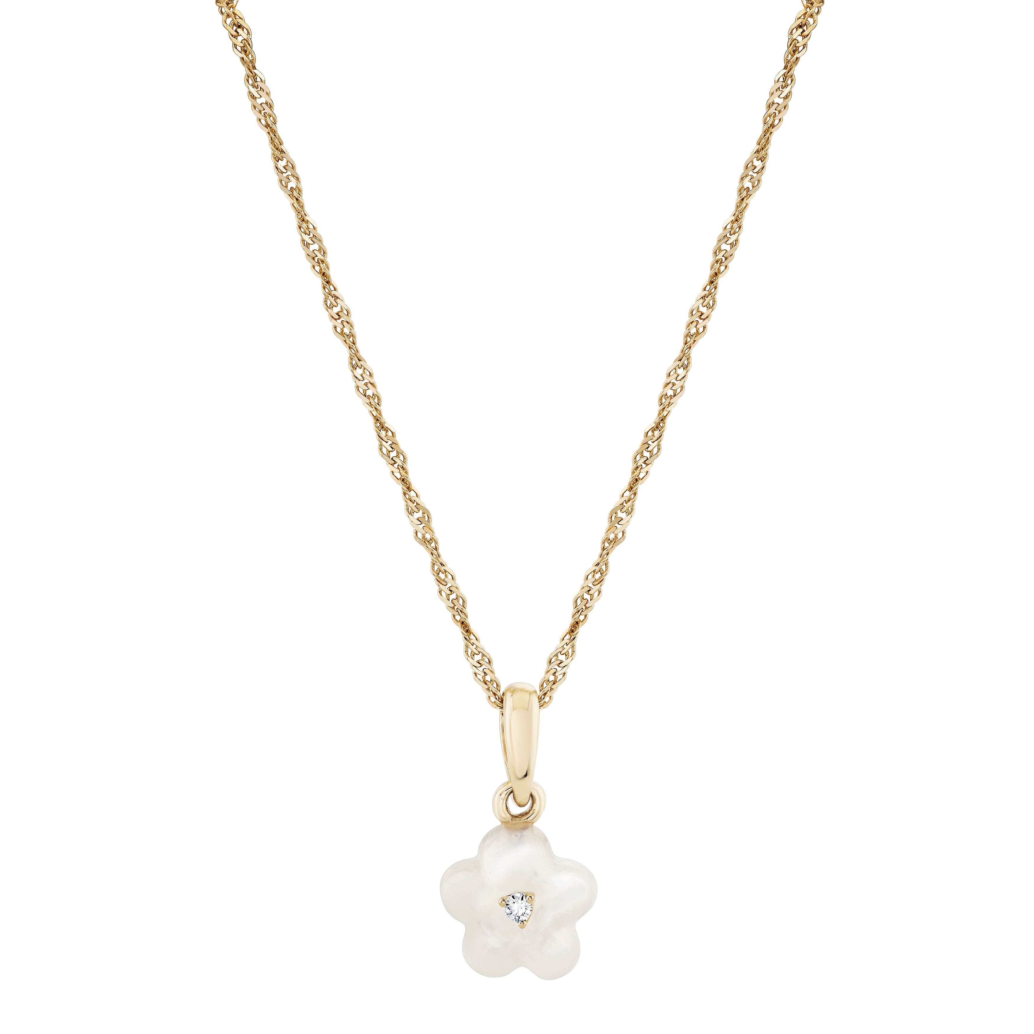 Diamond Blossom Mother of Pearl Charm