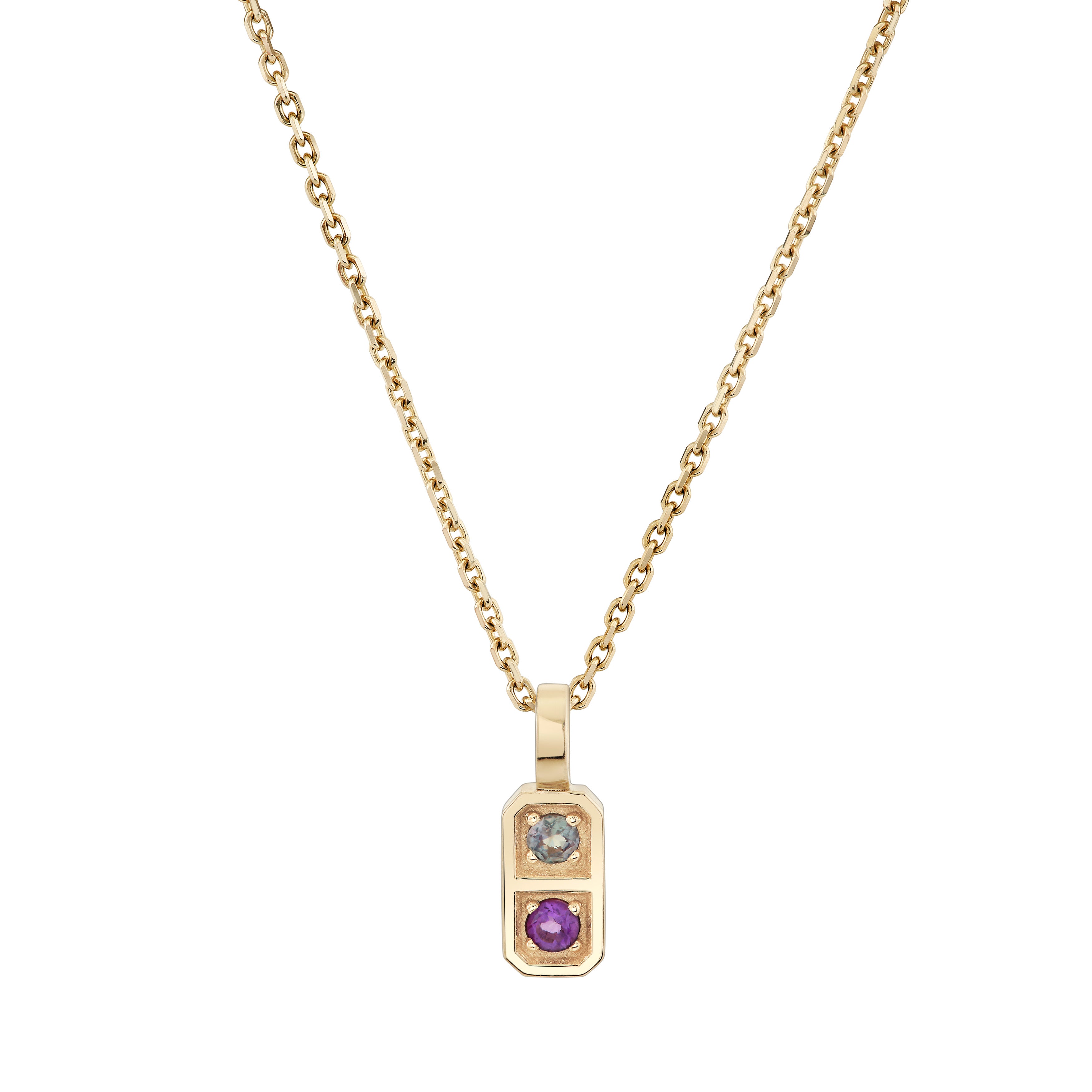 Two Birthstone Tablet Pendant