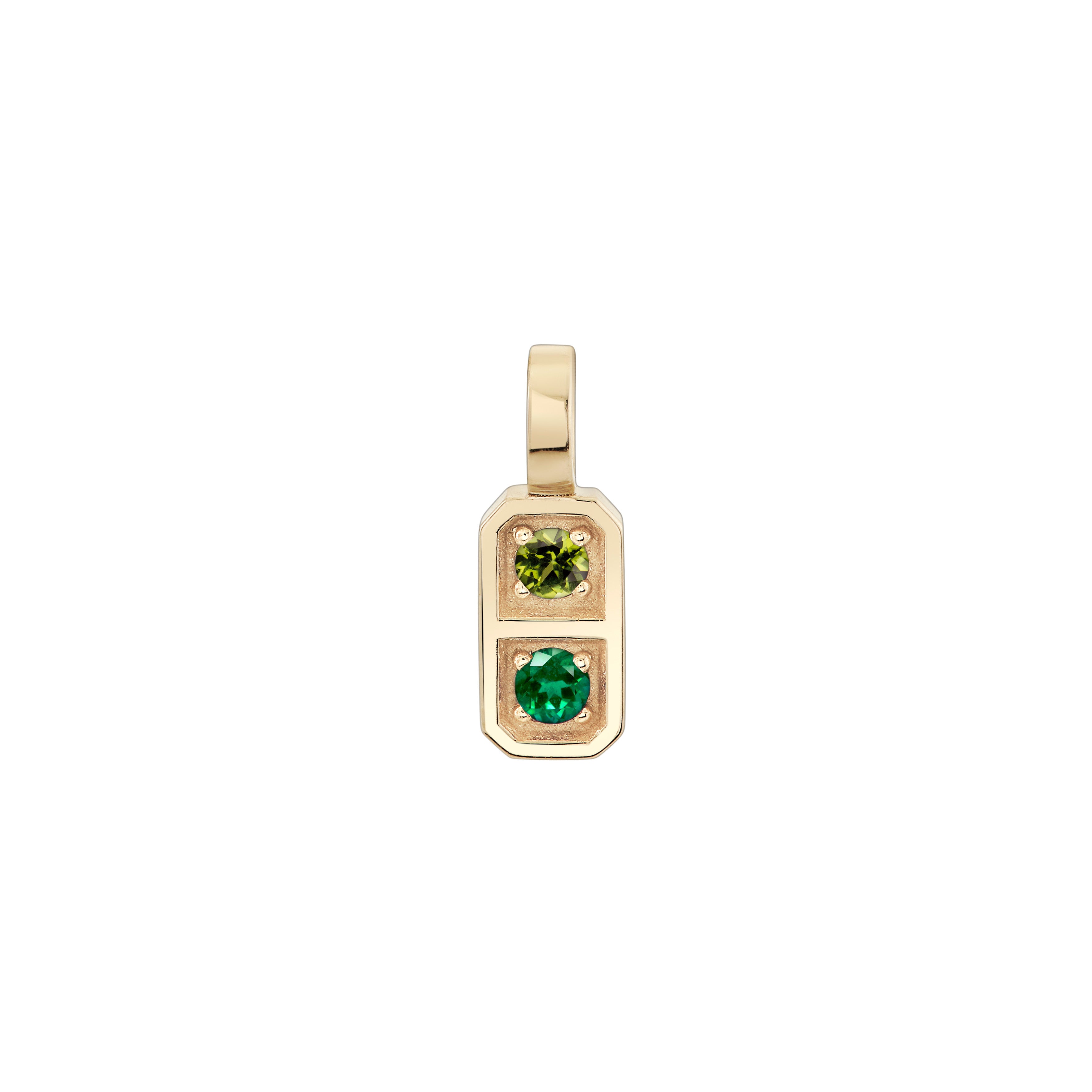Two Birthstone Tablet Pendant
