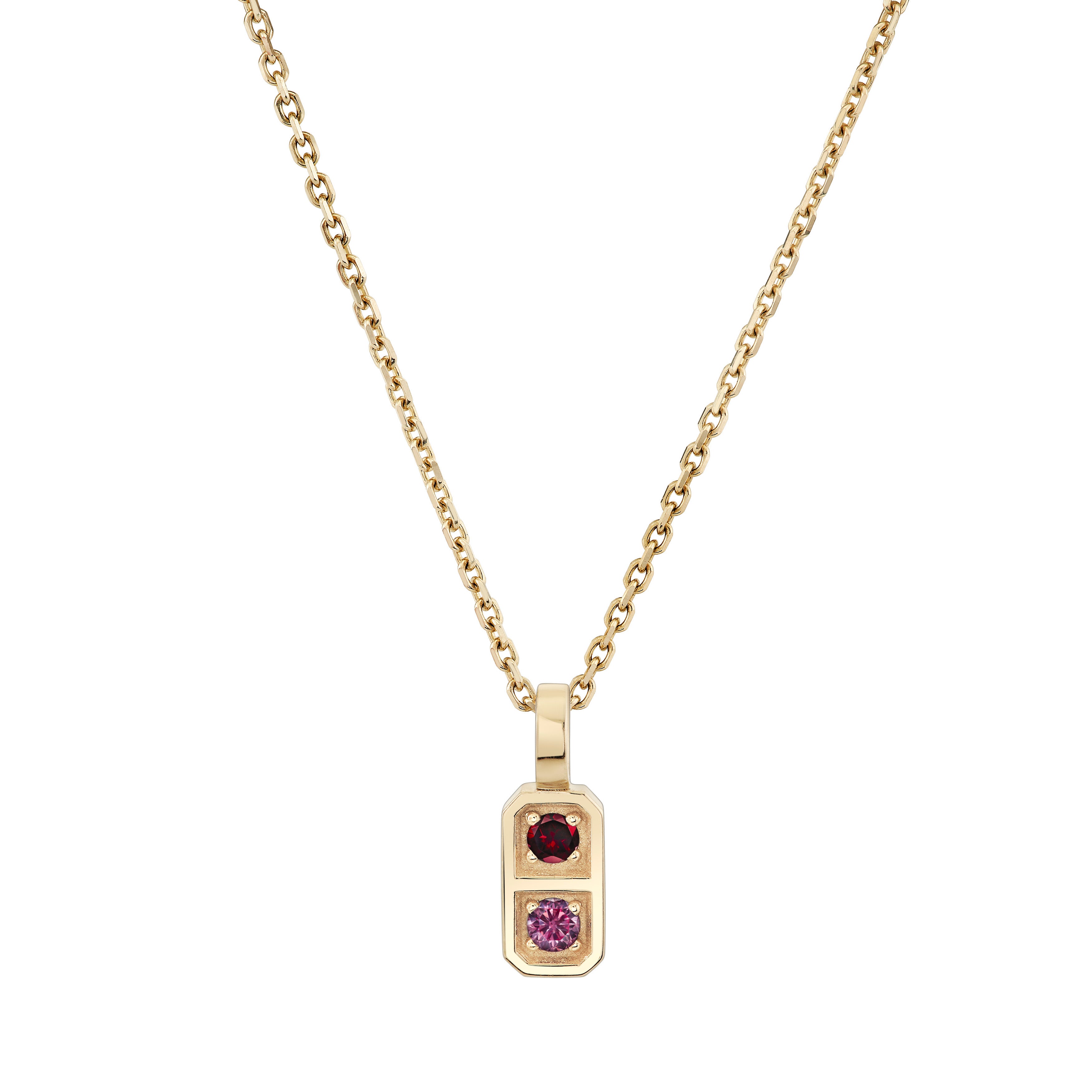 Two Birthstone Tablet Pendant