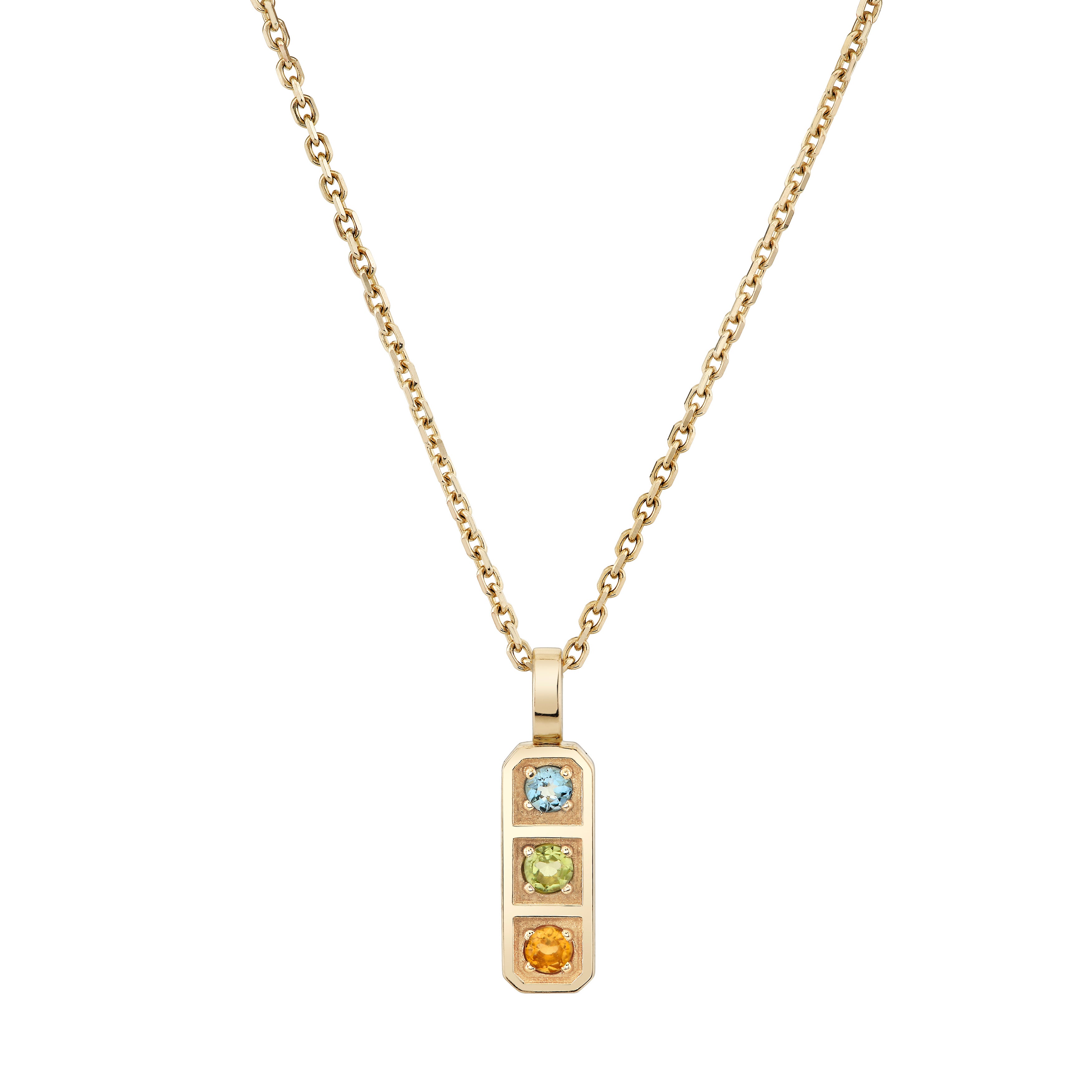 Three Birthstone Tablet Pendant