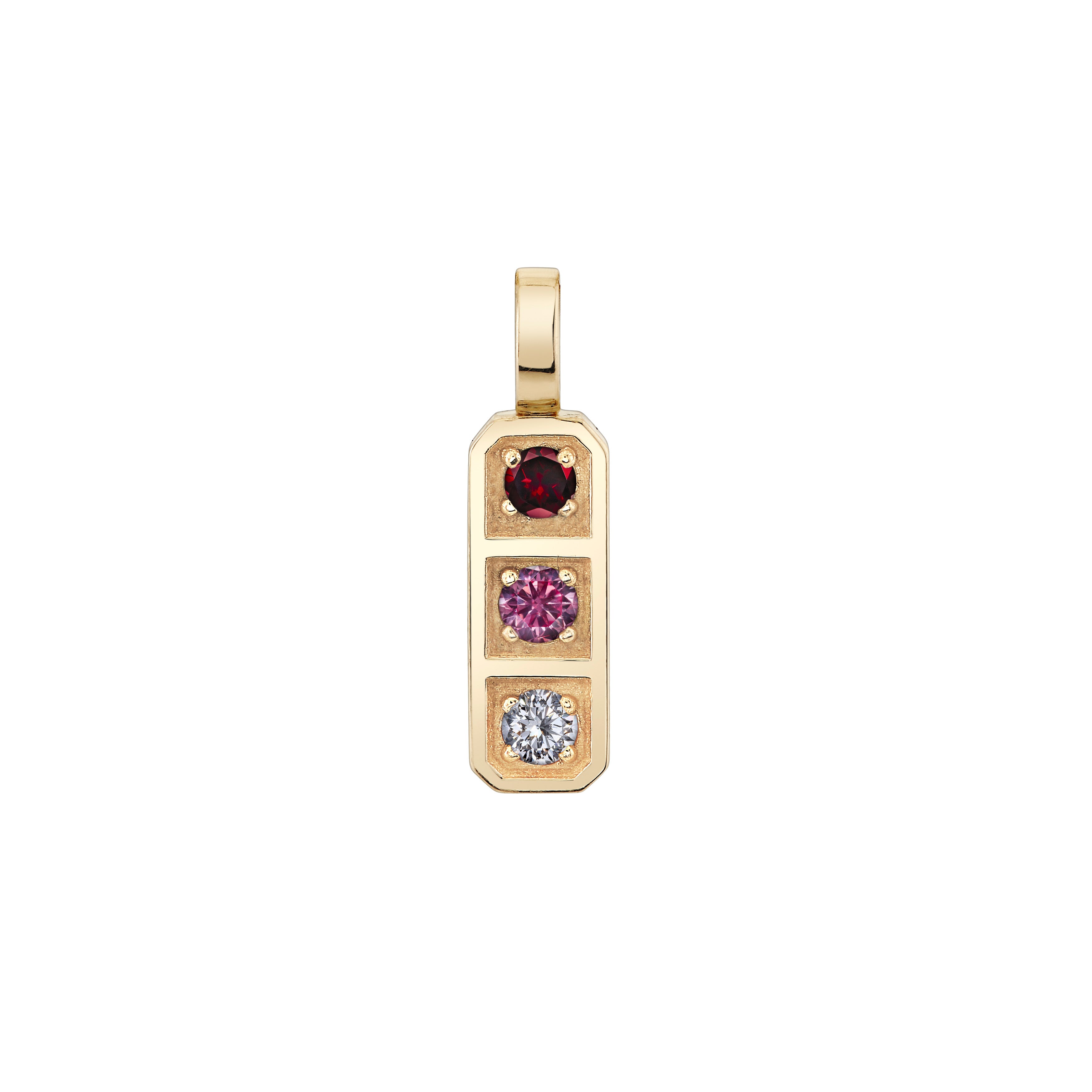 Three Birthstone Tablet Pendant