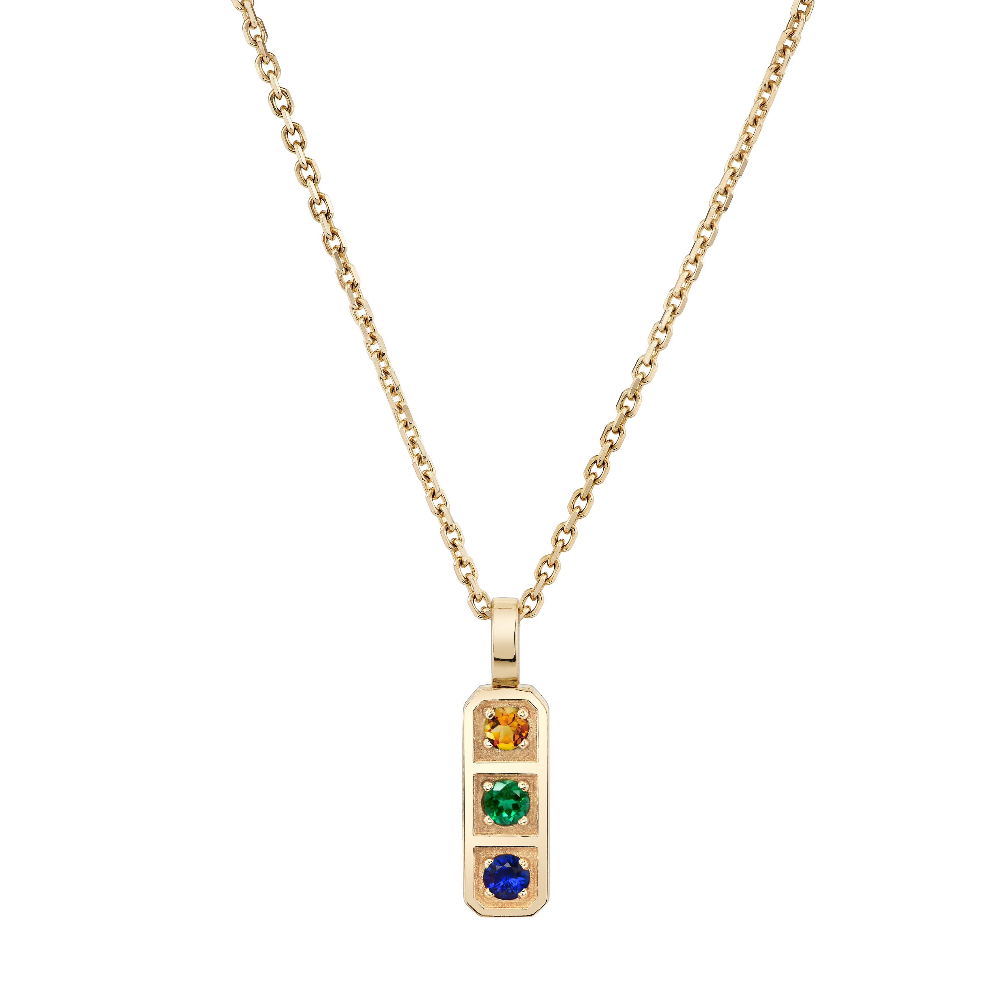 Three Birthstone Tablet Pendant