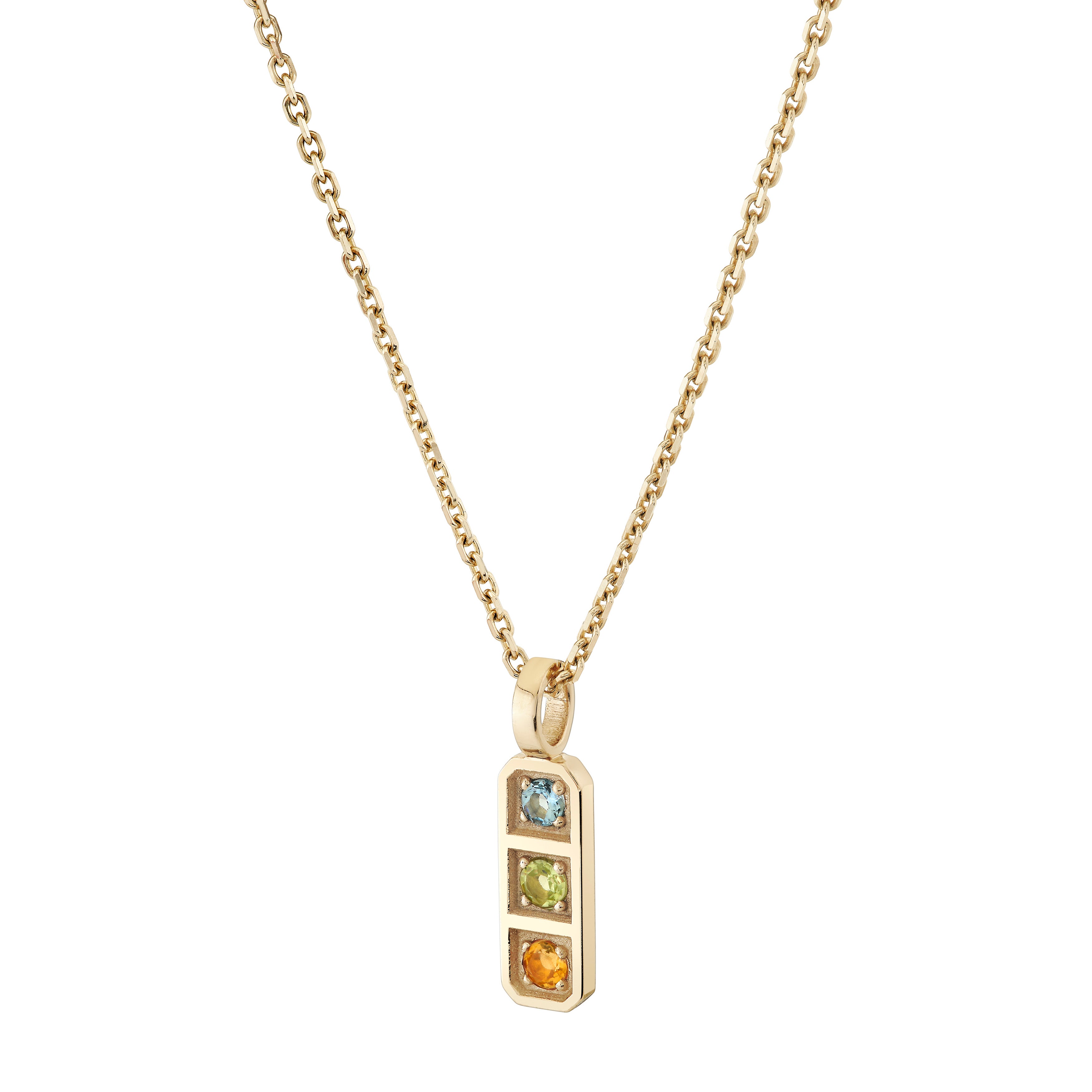 Three Birthstone Tablet Pendant