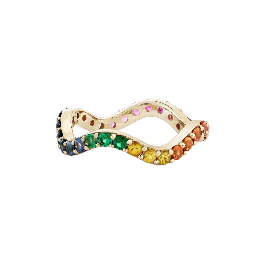 Scallop Rainbow Sapphire Eternity Ring -- Ariel Gordon Jewelry