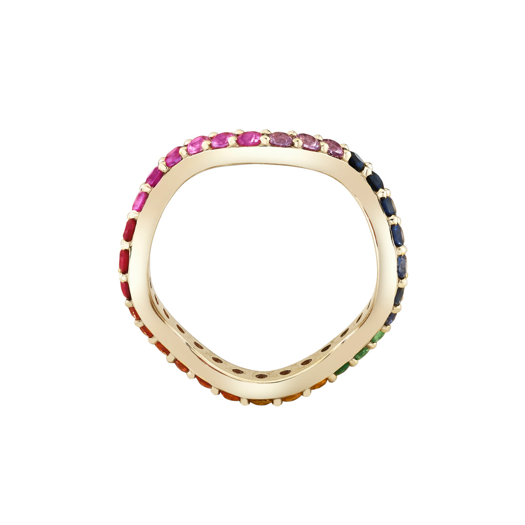 Scallop Rainbow Sapphire Eternity Ring -- Ariel Gordon Jewelry
