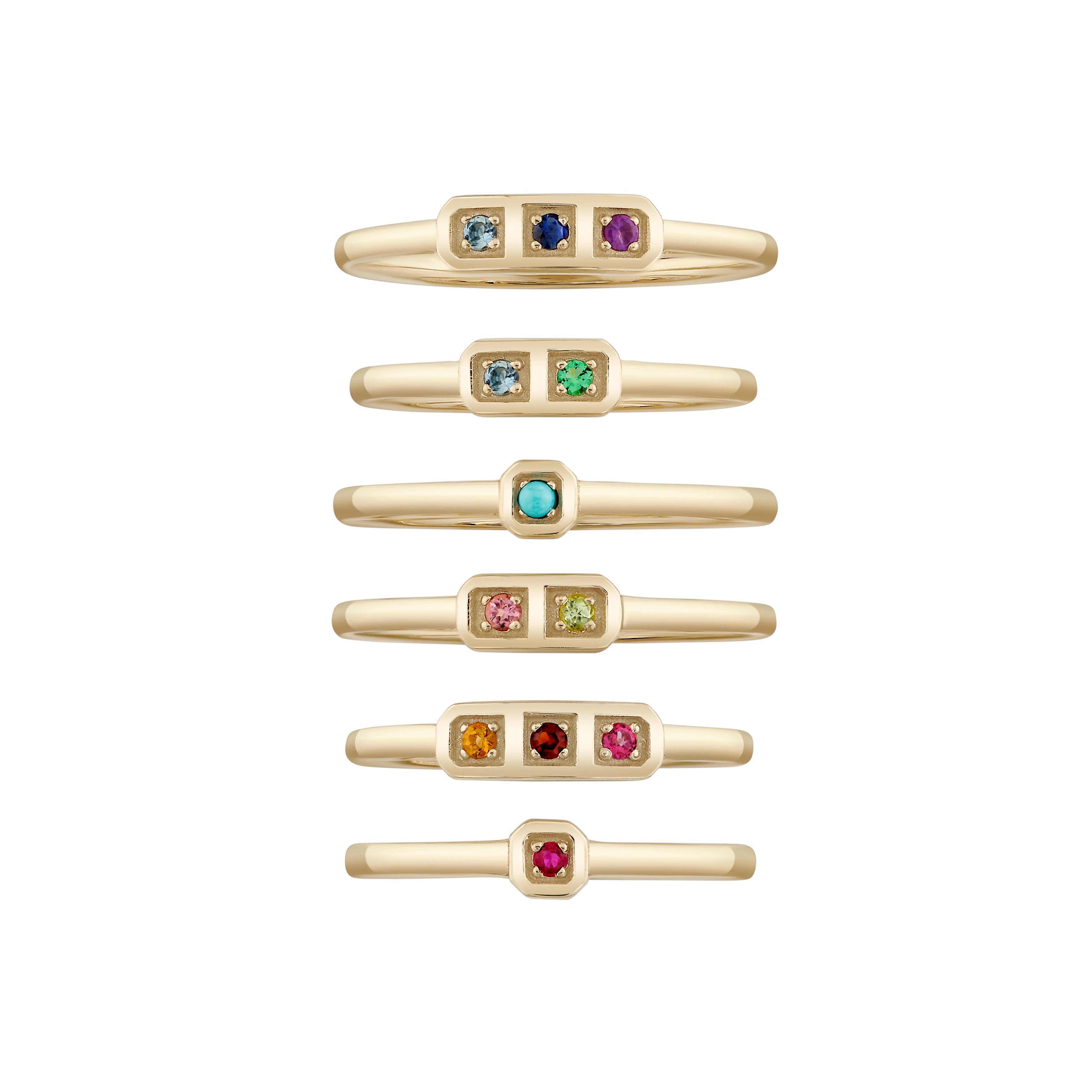 One Birthstone Tablet Ring