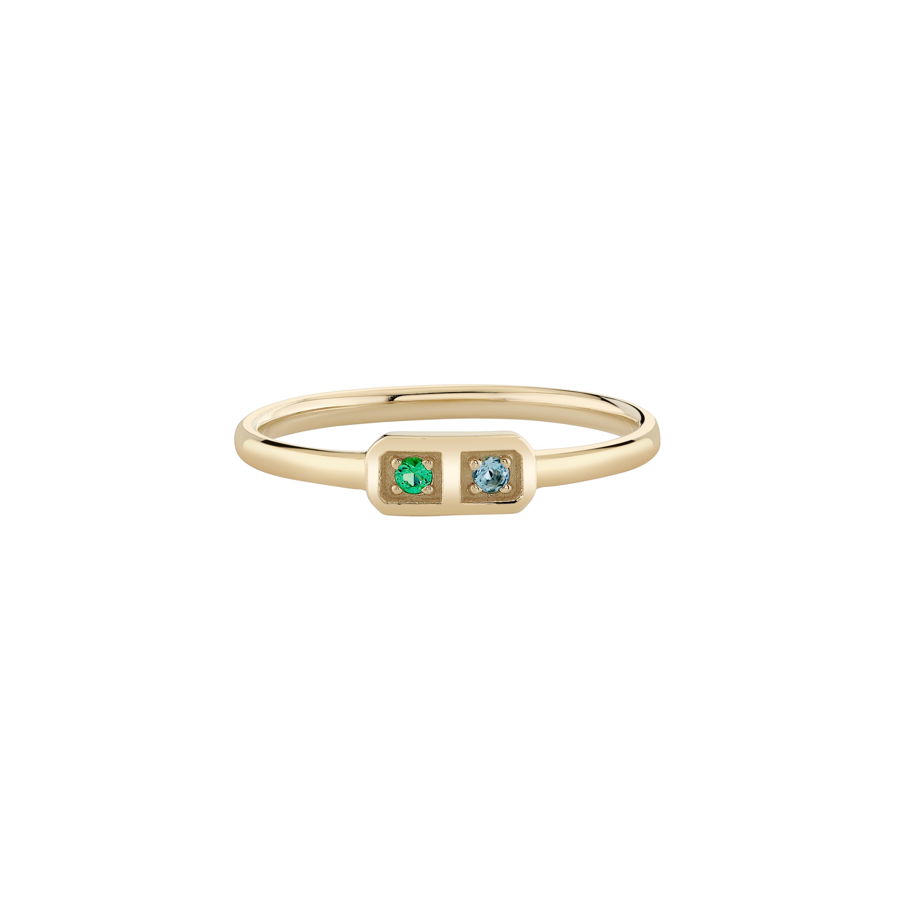 Two Birthstone Tablet Ring