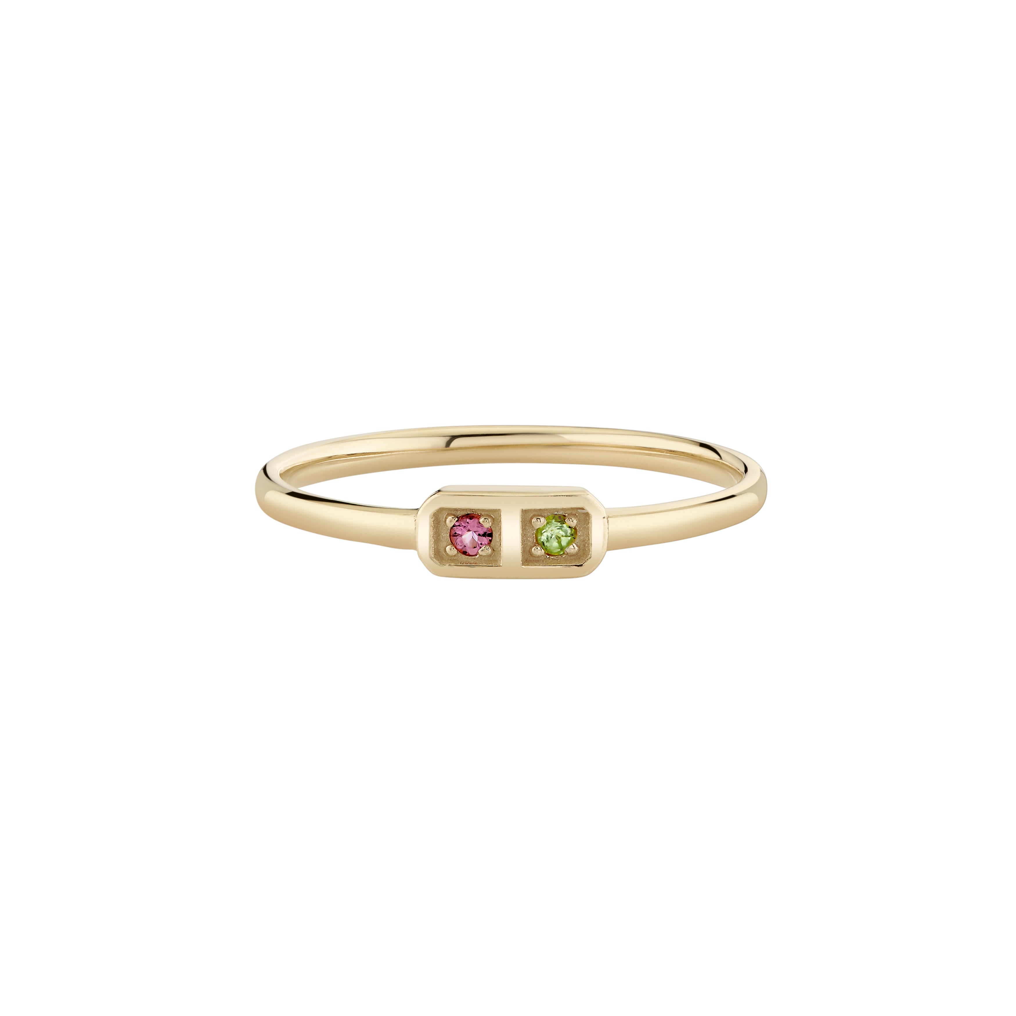 Two Birthstone Tablet Ring