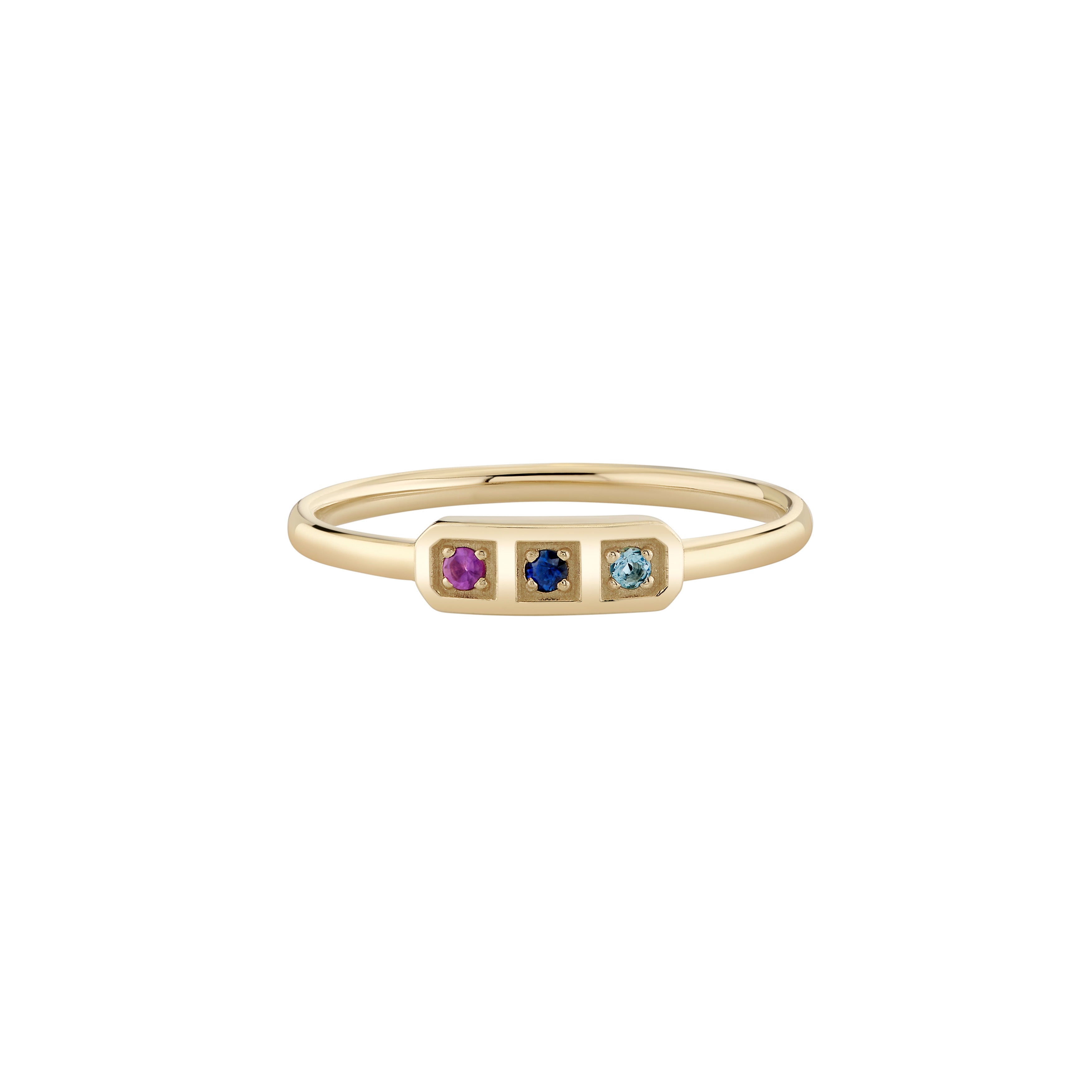 Three Birthstone Tablet Ring