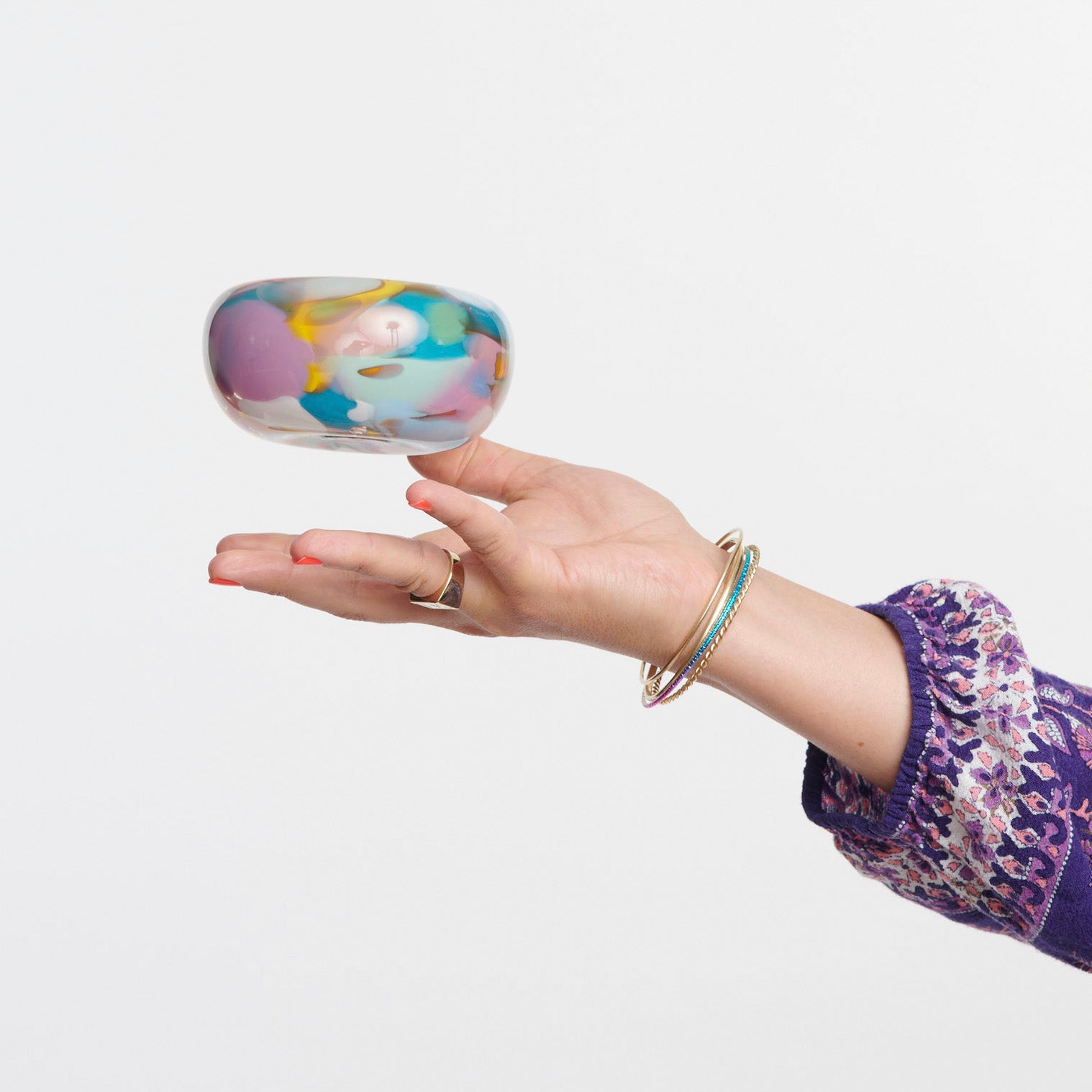 Rainbow Bubble Glass Catchall