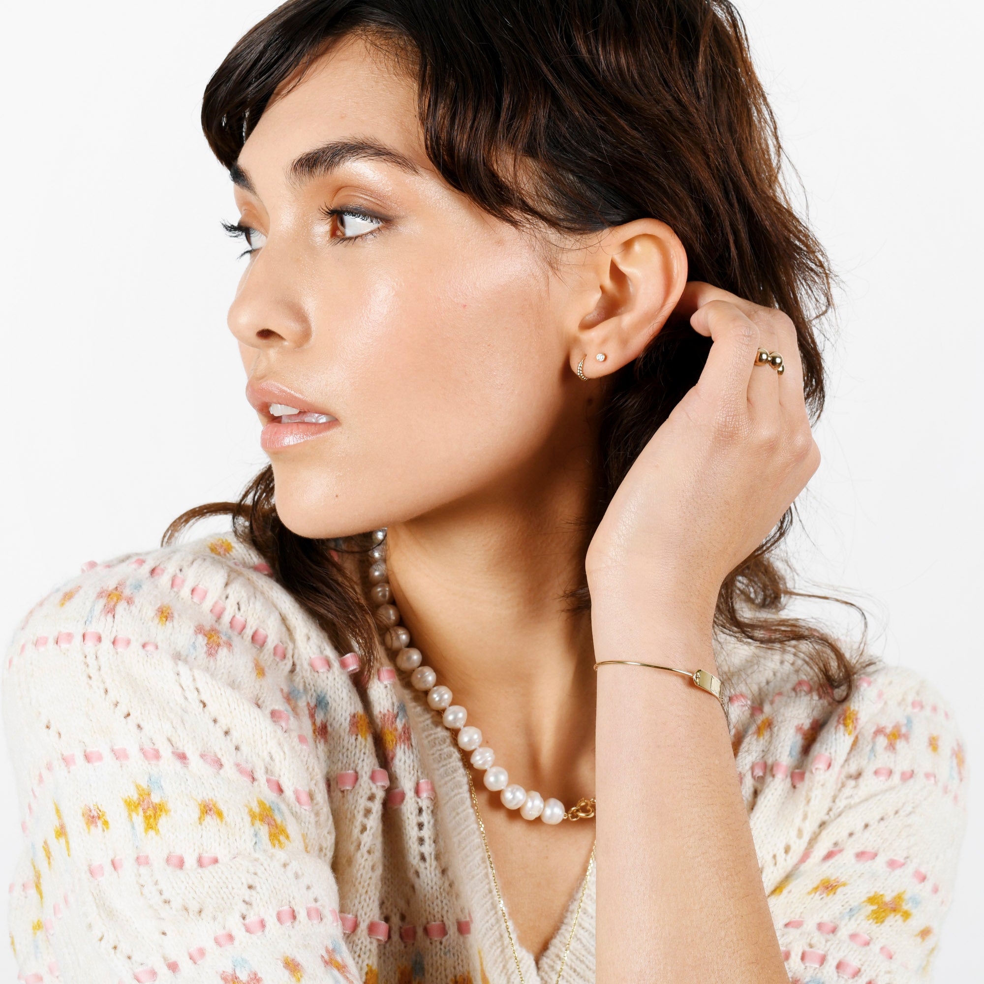 Twisted Petite Hoops
