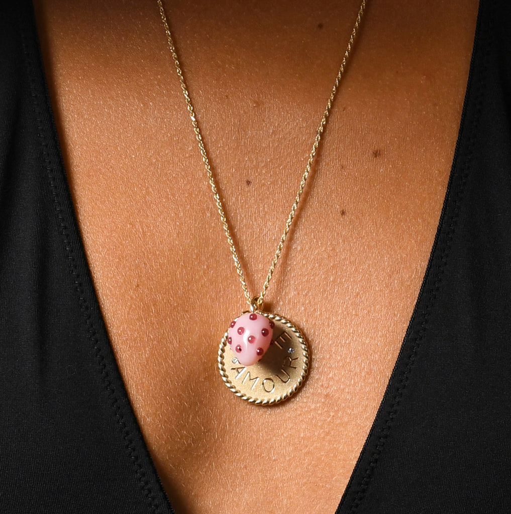 Strawberry Opal Pendant -- Ariel Gordon Jewelry