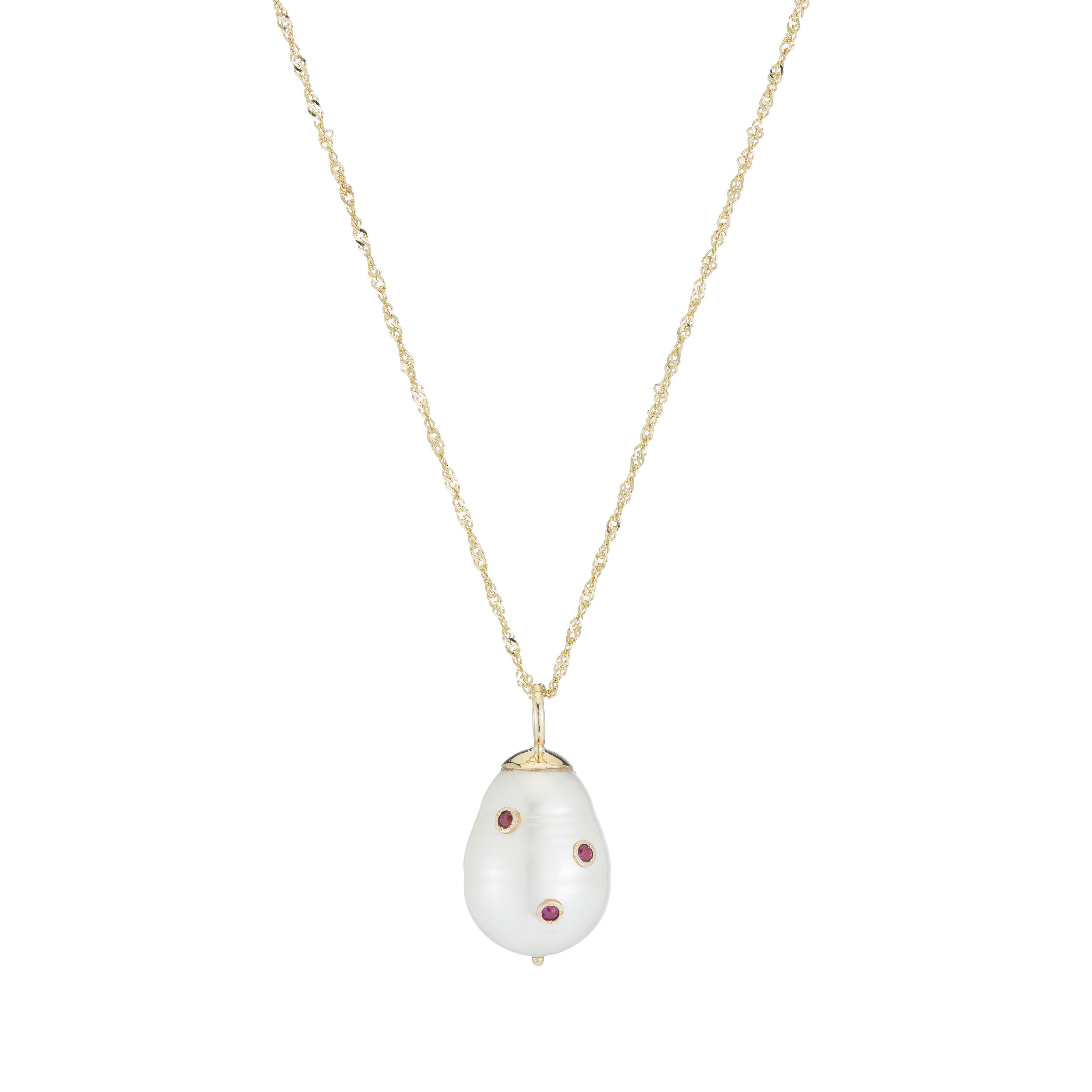 Stone Baroque Pearl Drop Necklace