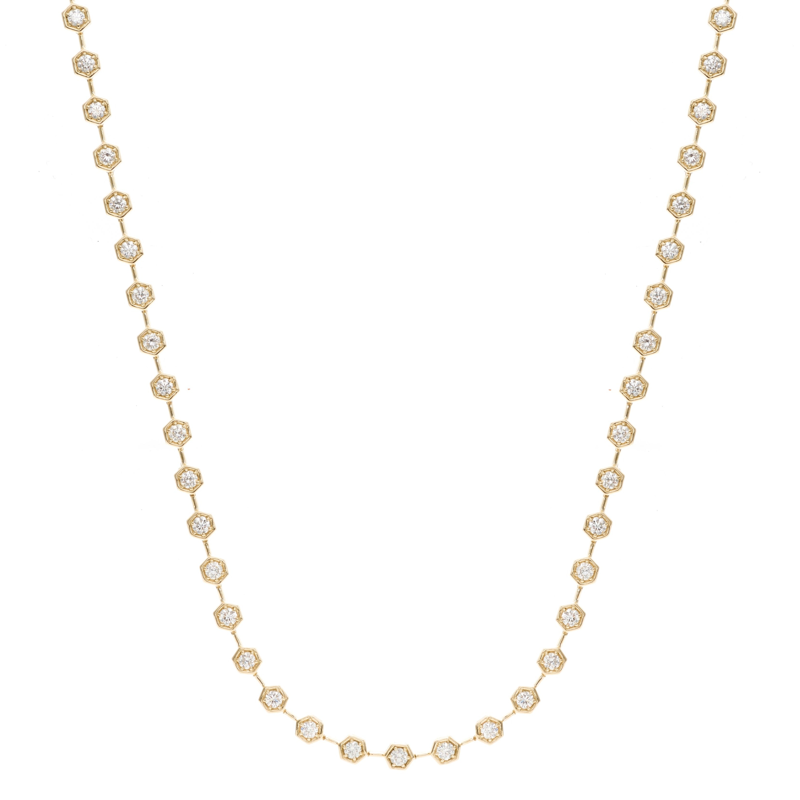 Diamond Hex Tennis Necklace