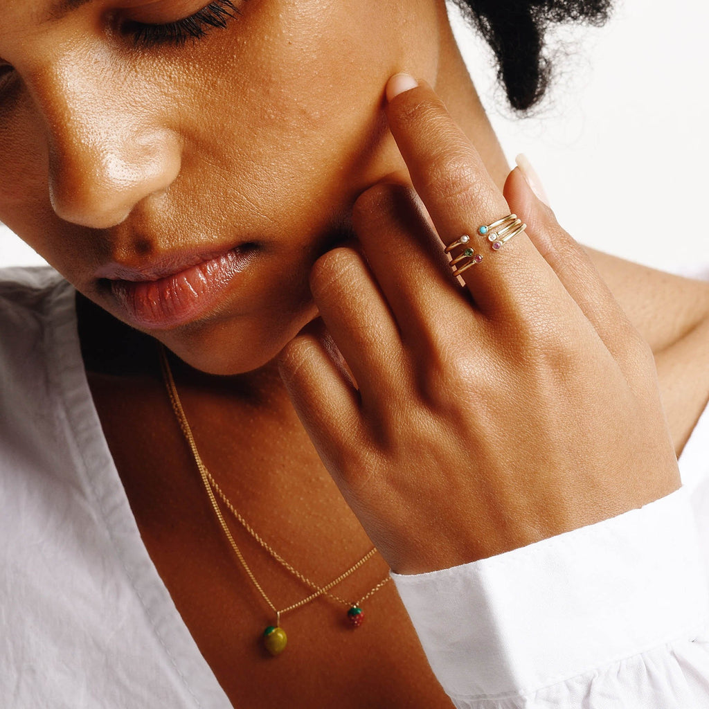 Dual Birthstone Ring -- Ariel Gordon Jewelry