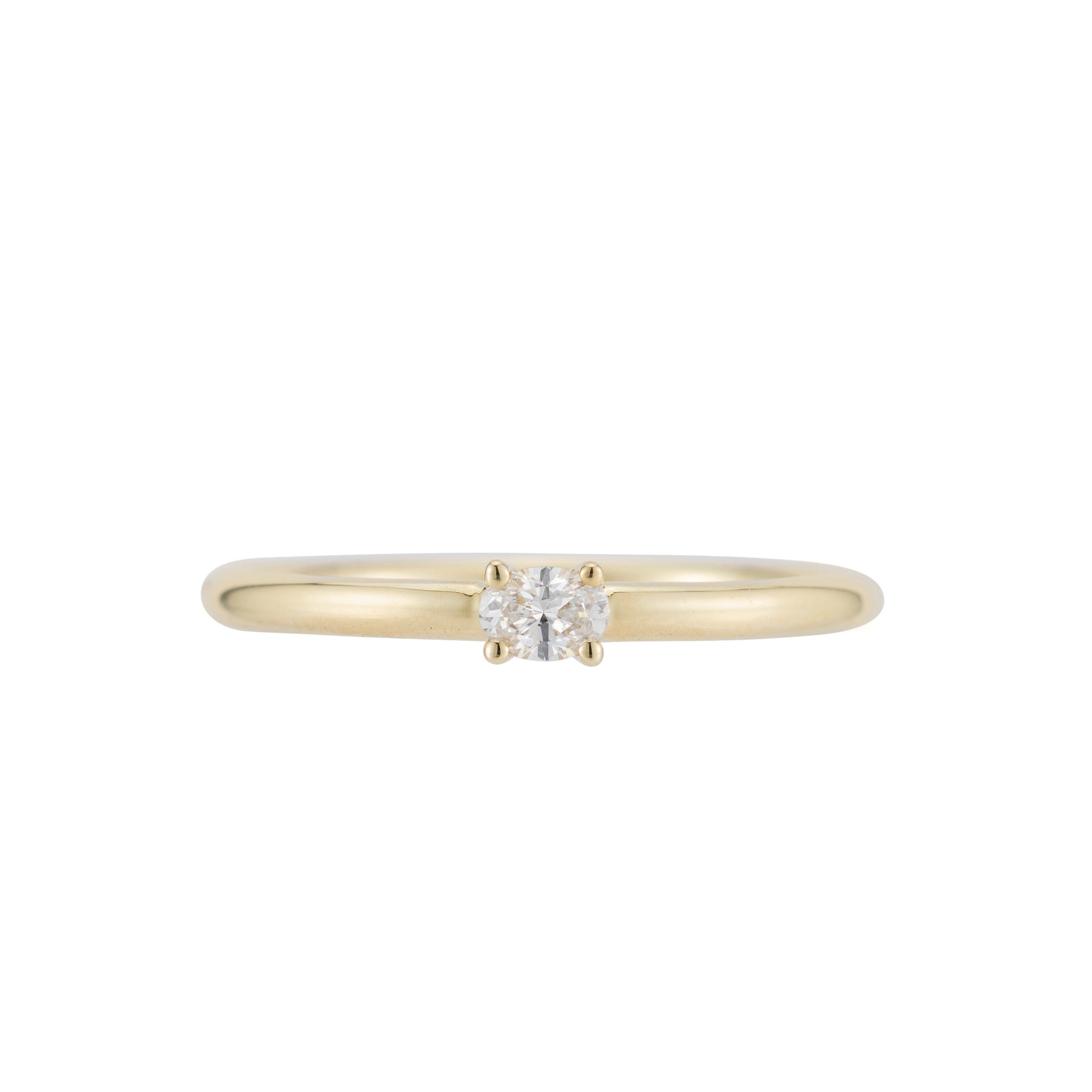 Teensy Oval Diamond Ring
