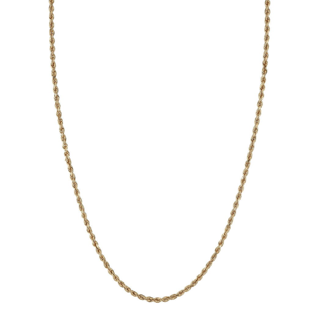 Men's 10mm, 14k Yellow Gold, Diamond Cut Solid Rope Chain Necklace - The  Black Bow Jewelry Company