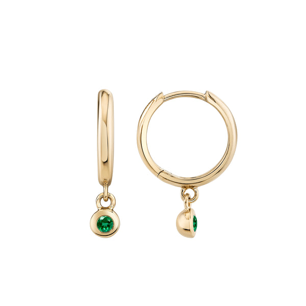 Single Birthstone Raindrop Huggies