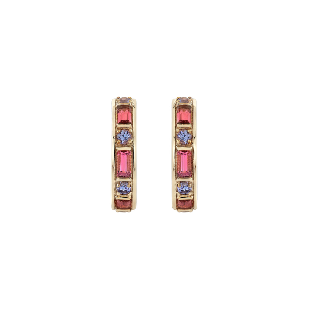 Dahlia Gemstone Hoops -- Ariel Gordon Jewelry