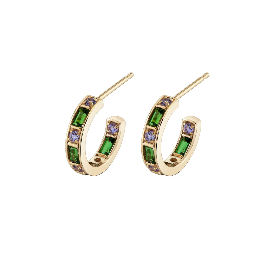 Fern Gemstone Hoops -- Ariel Gordon Jewelry