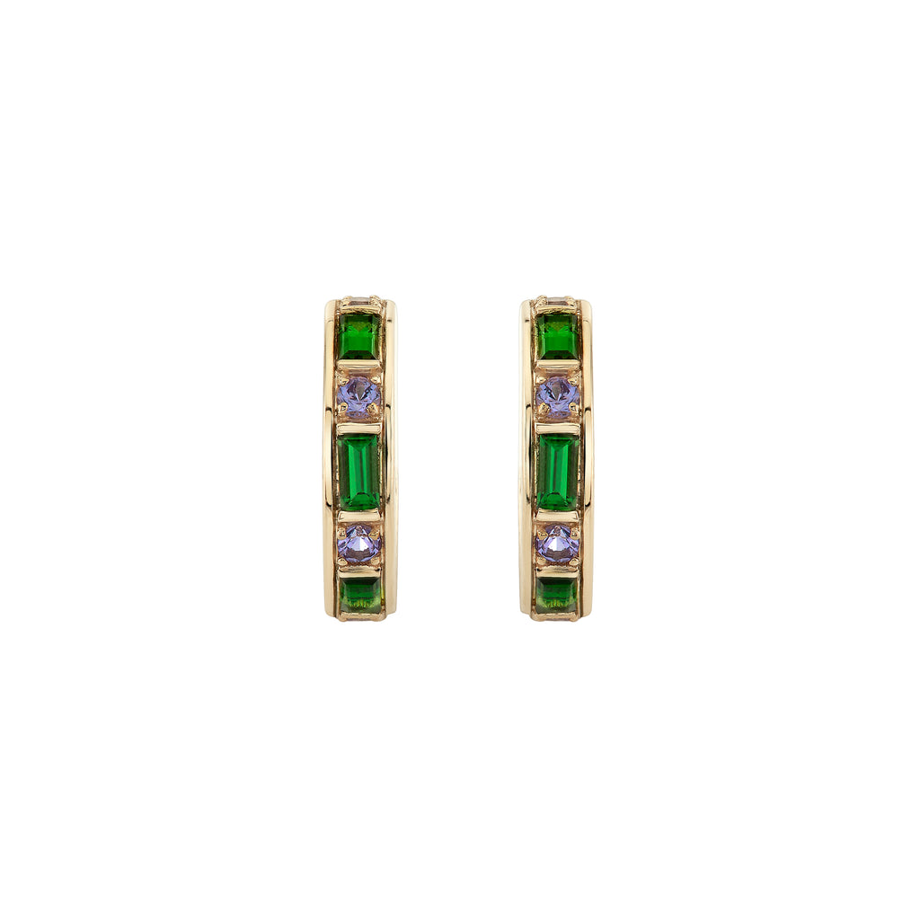 Fern Gemstone Hoops -- Ariel Gordon Jewelry