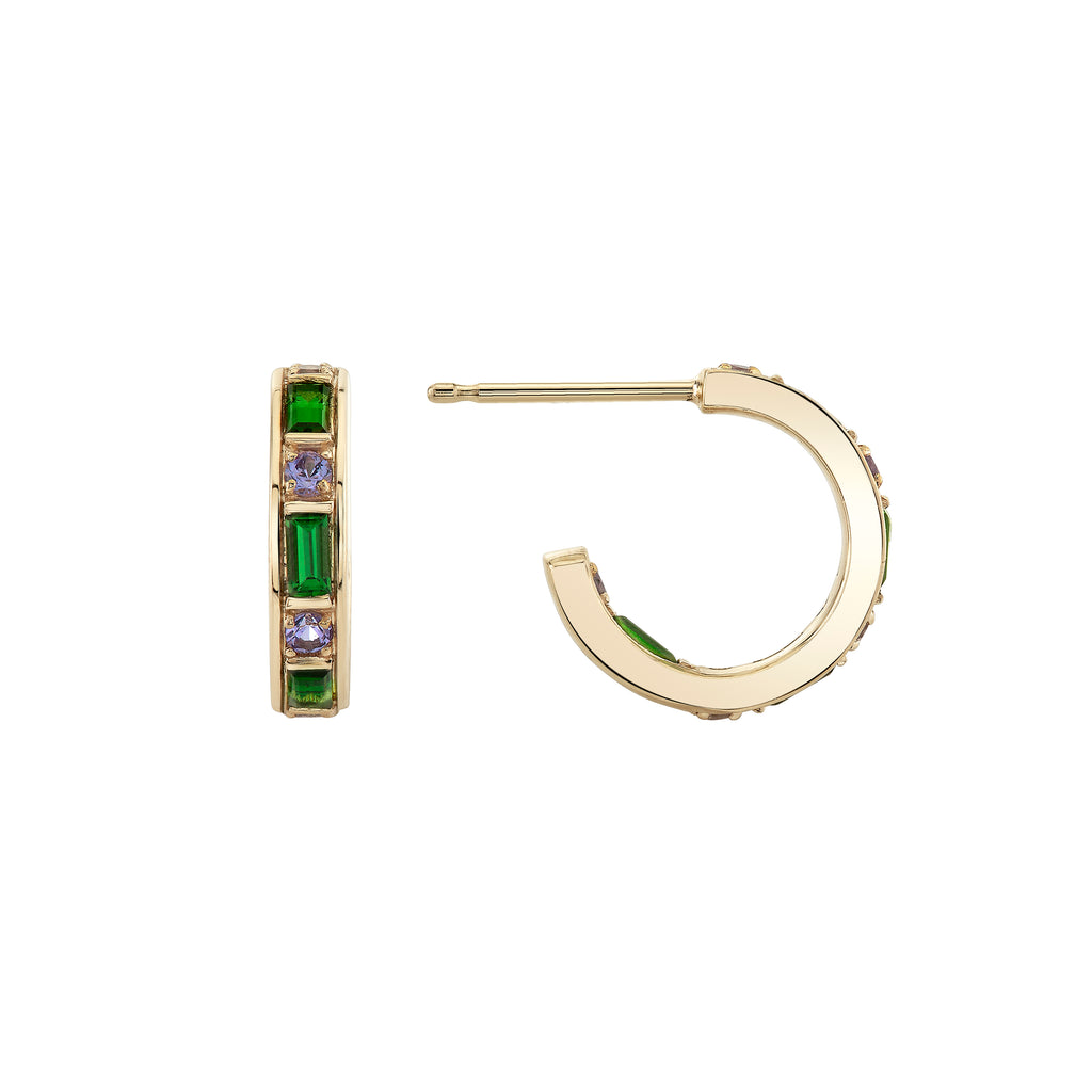 Fern Gemstone Hoops -- Ariel Gordon Jewelry