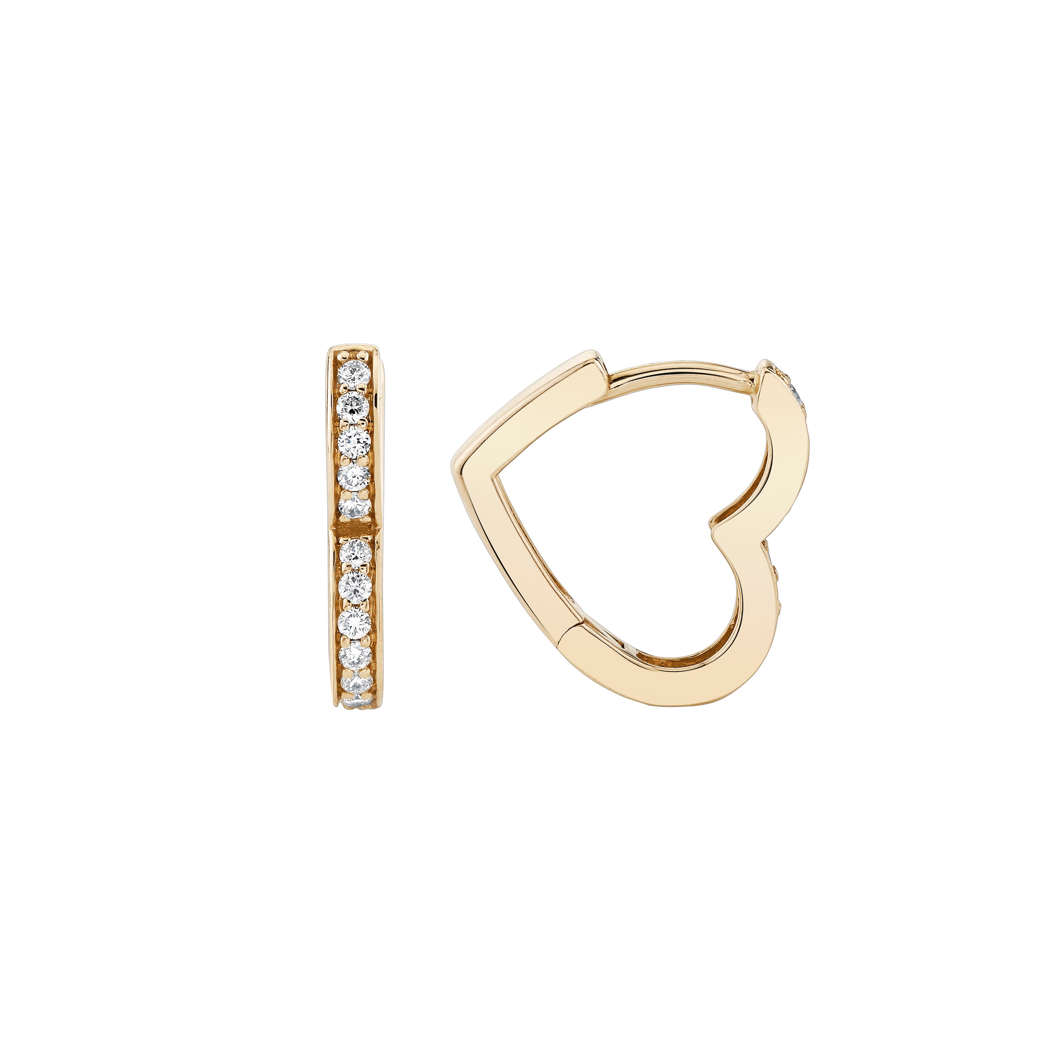 Heart Pavé Huggies