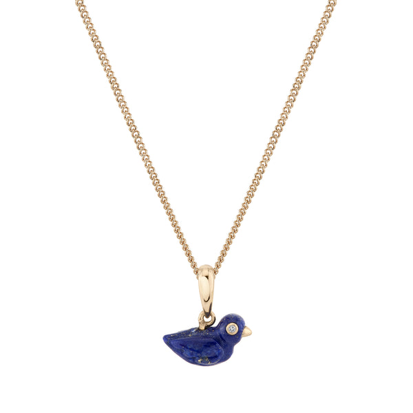 Lapis Baby Bird Charm