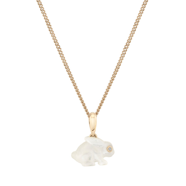 Mother of Pearl Baby Bunny Charm