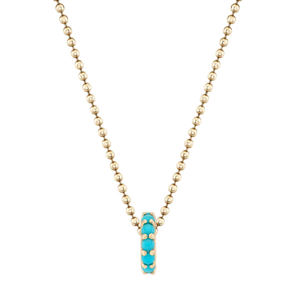 Turquoise Gold Rondelle Bead