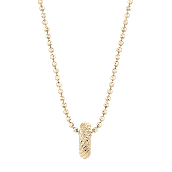 Cruller Donut Gold Rondelle Bead
