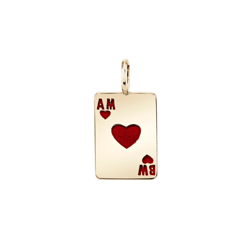 Ace of Hearts Enamel Charm -- Ariel Gordon Jewelry