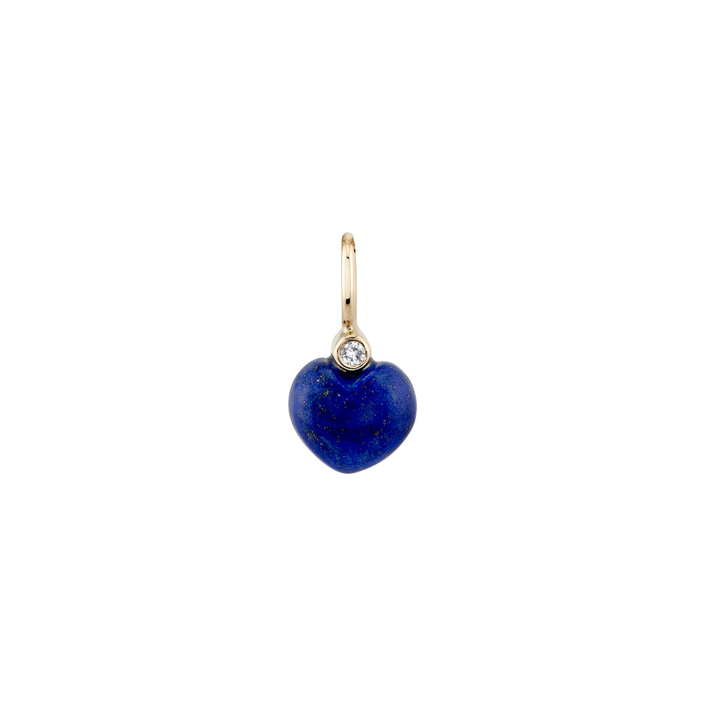 Carved Lapis Sweetheart Charm -- Ariel Gordon Jewelry