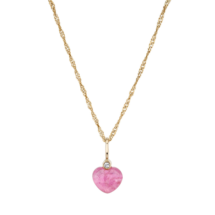 Carved Tourmaline Sweetheart Charm