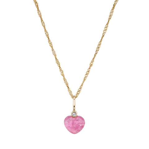 Carved Tourmaline Sweetheart Charm