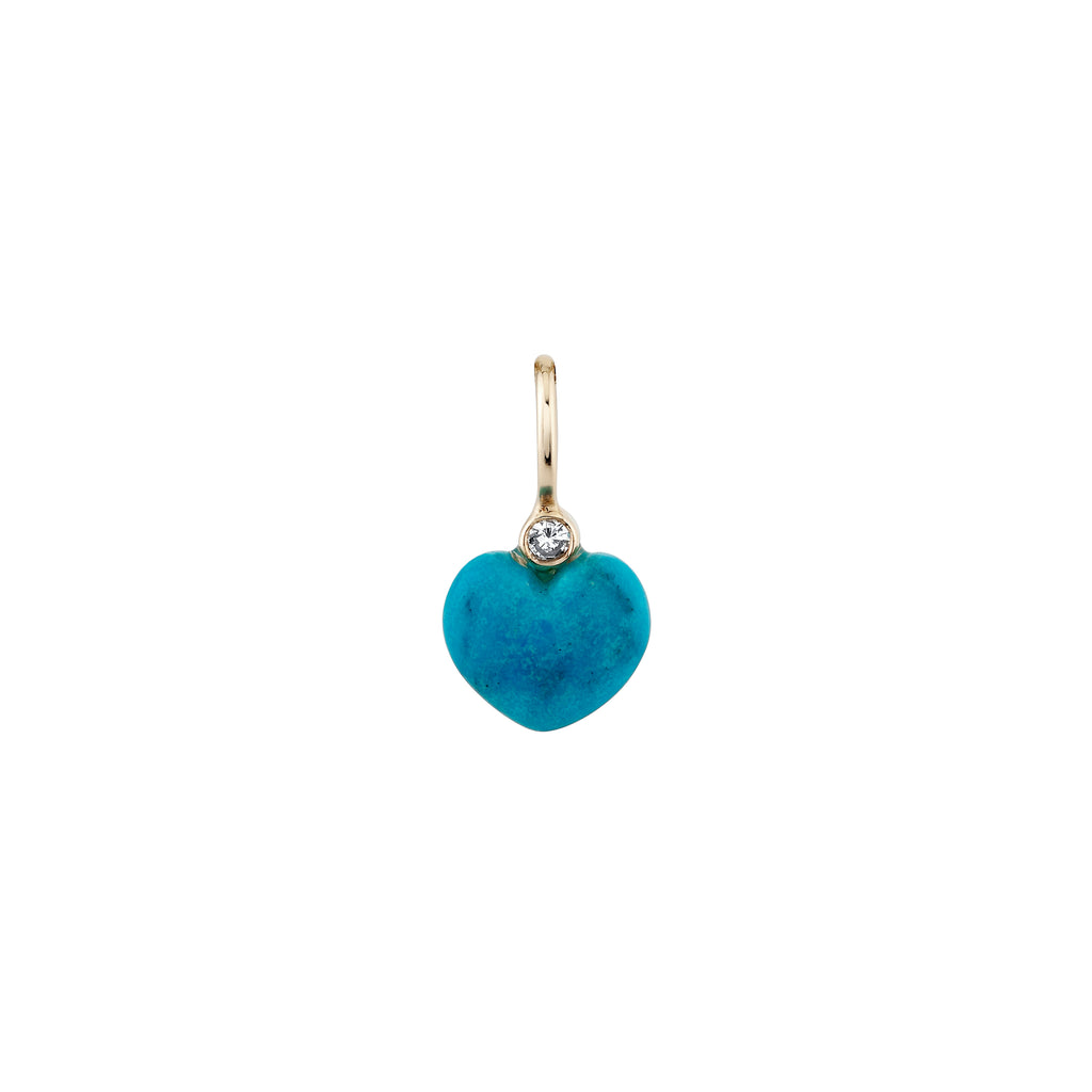 Carved Turquoise Sweetheart Charm -- Ariel Gordon Jewelry